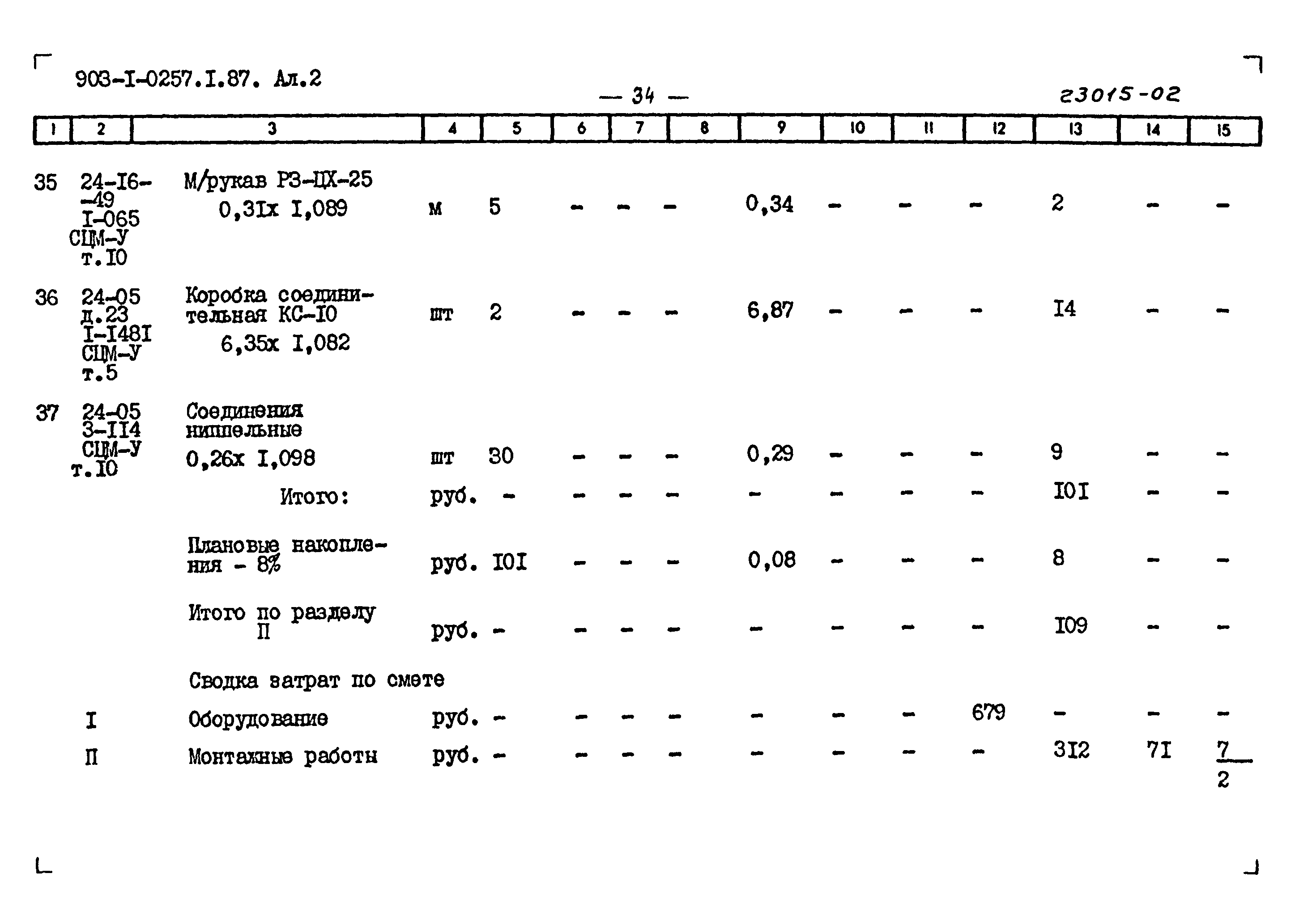 Типовые проектные решения 903-1-0257.1.87