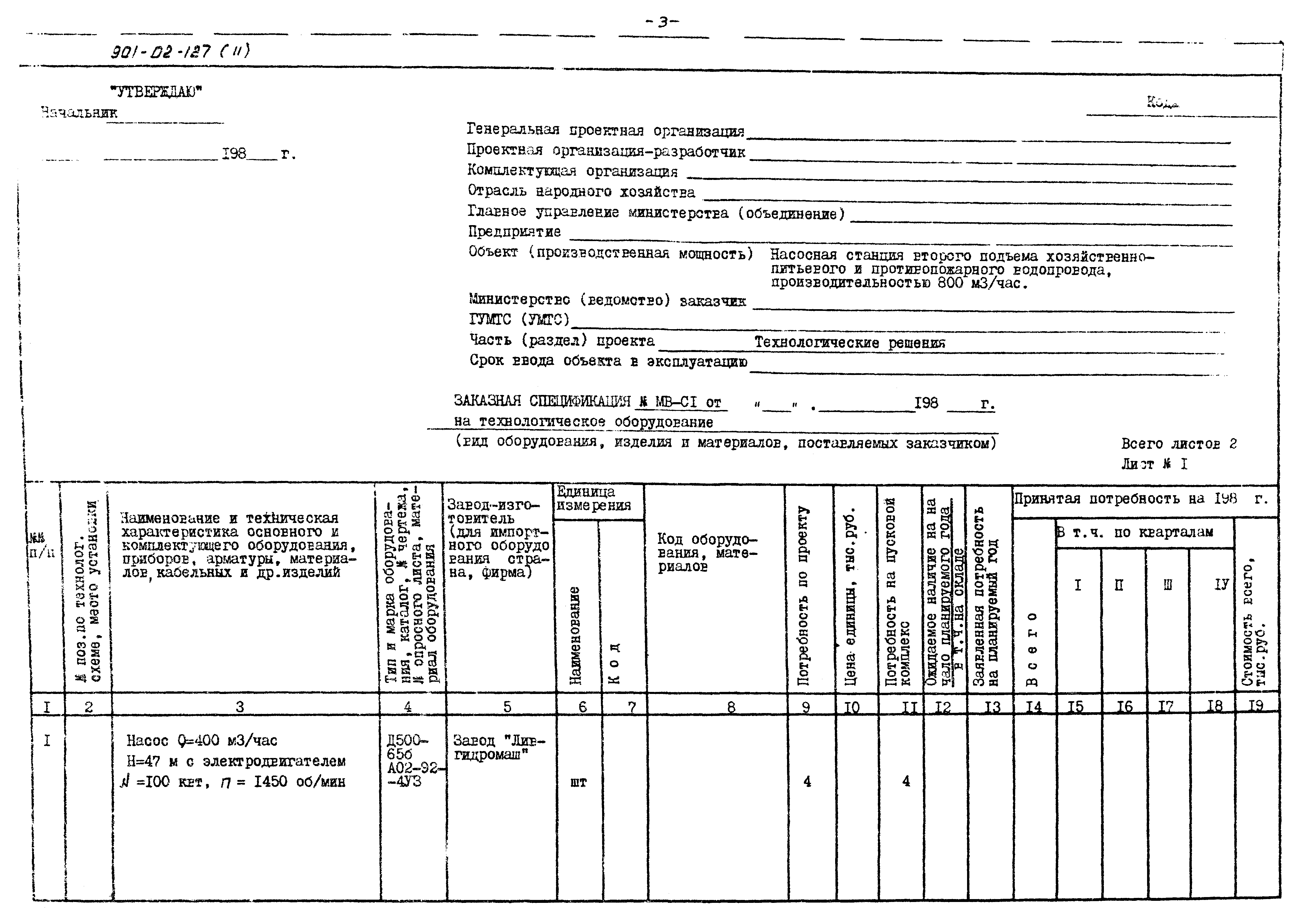 Типовые проектные решения 901-02-127