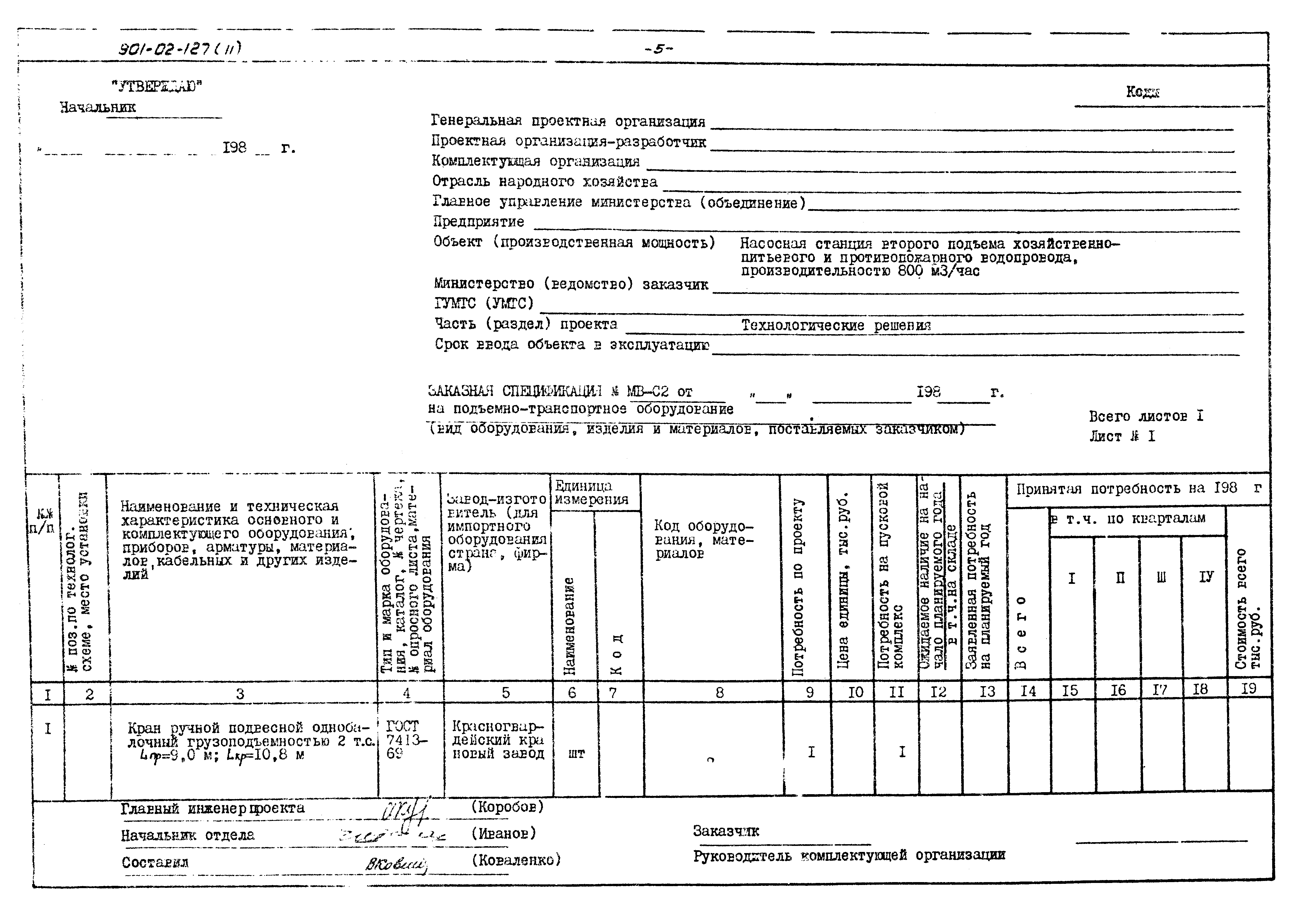 Типовые проектные решения 901-02-127