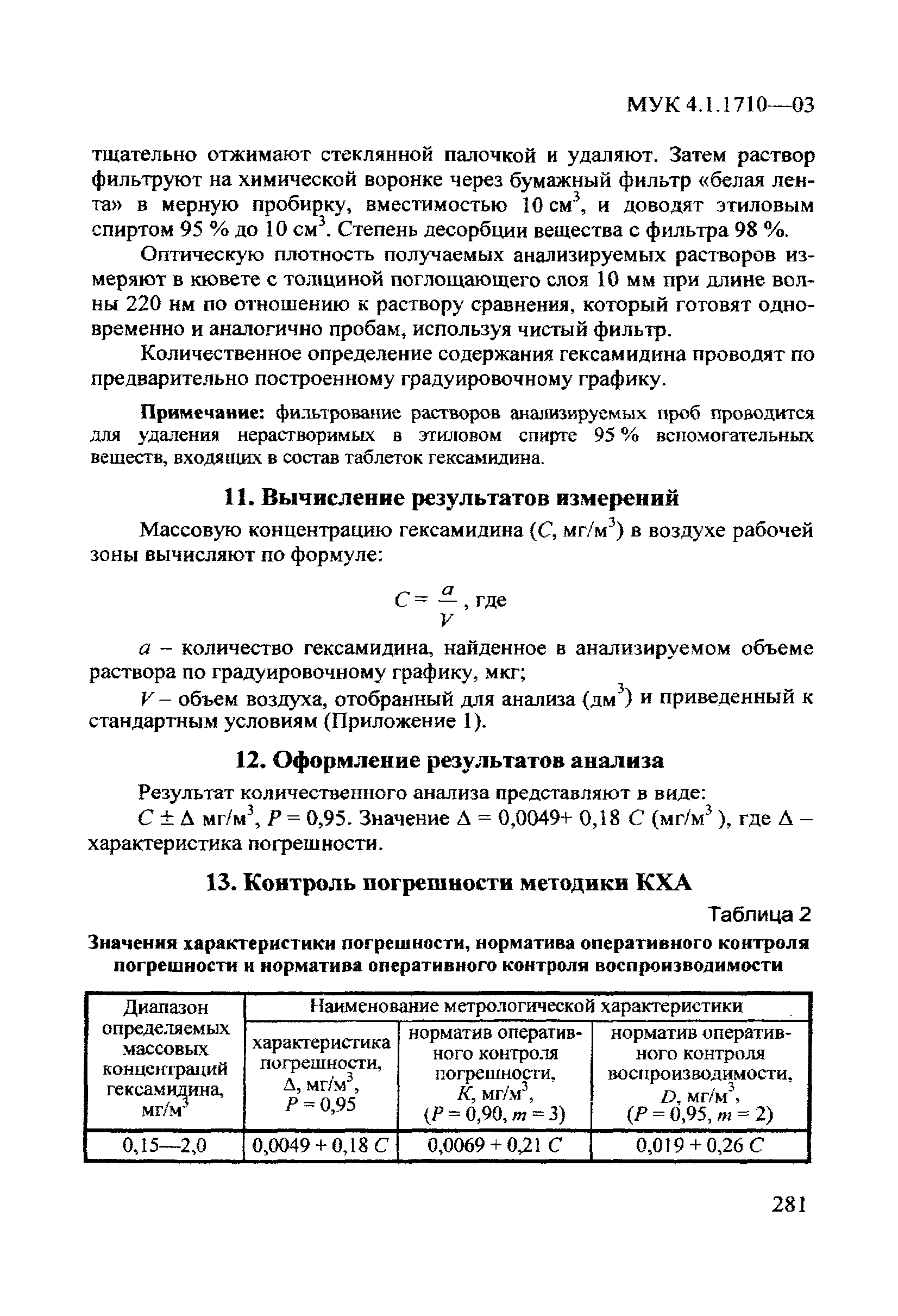 МУК 4.1.1710-03