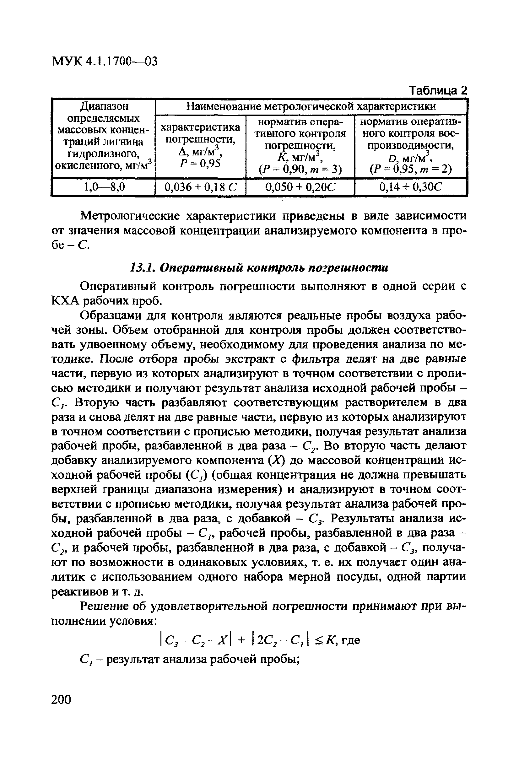 МУК 4.1.1700-03