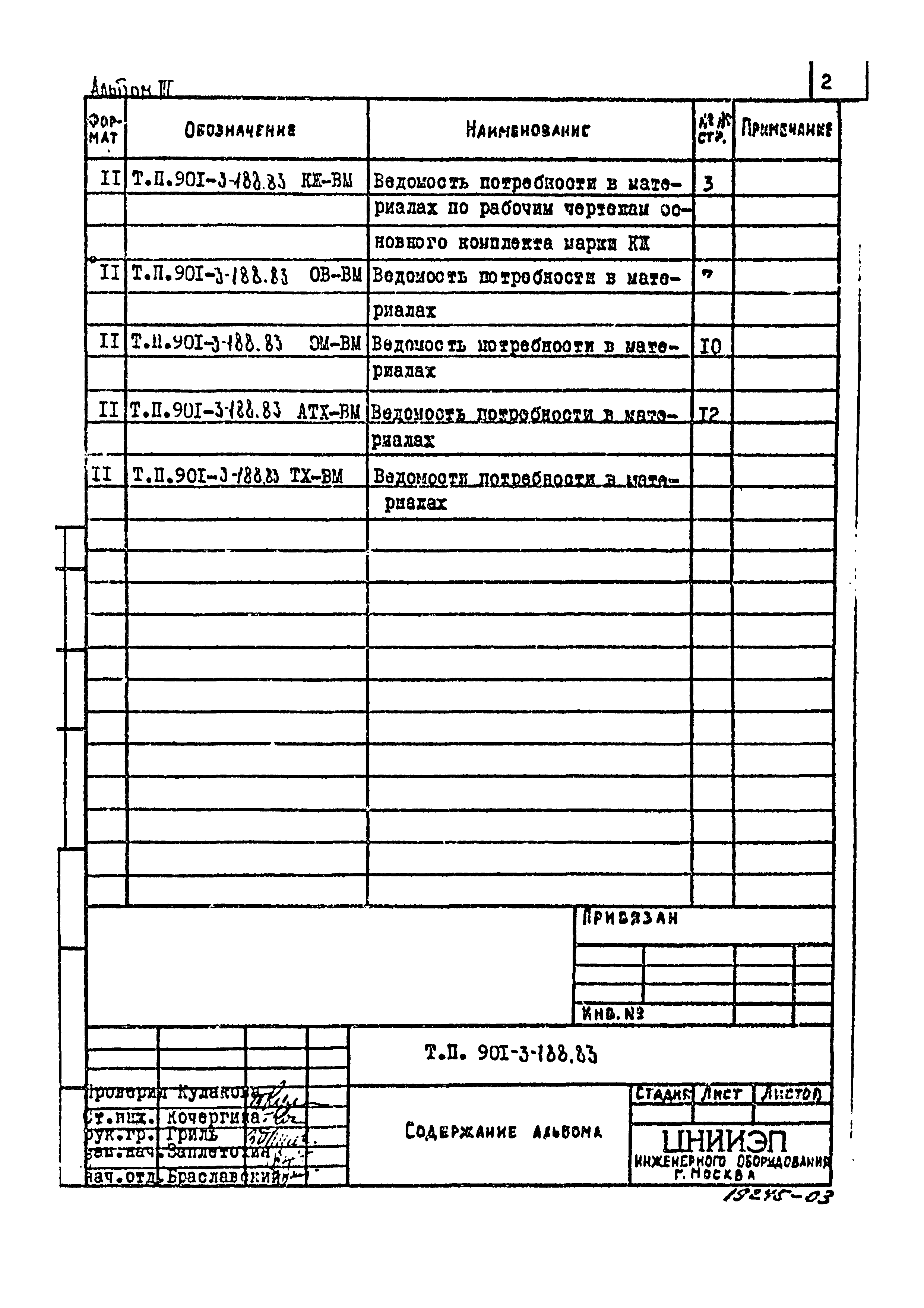 Типовой проект 901-3-188.83