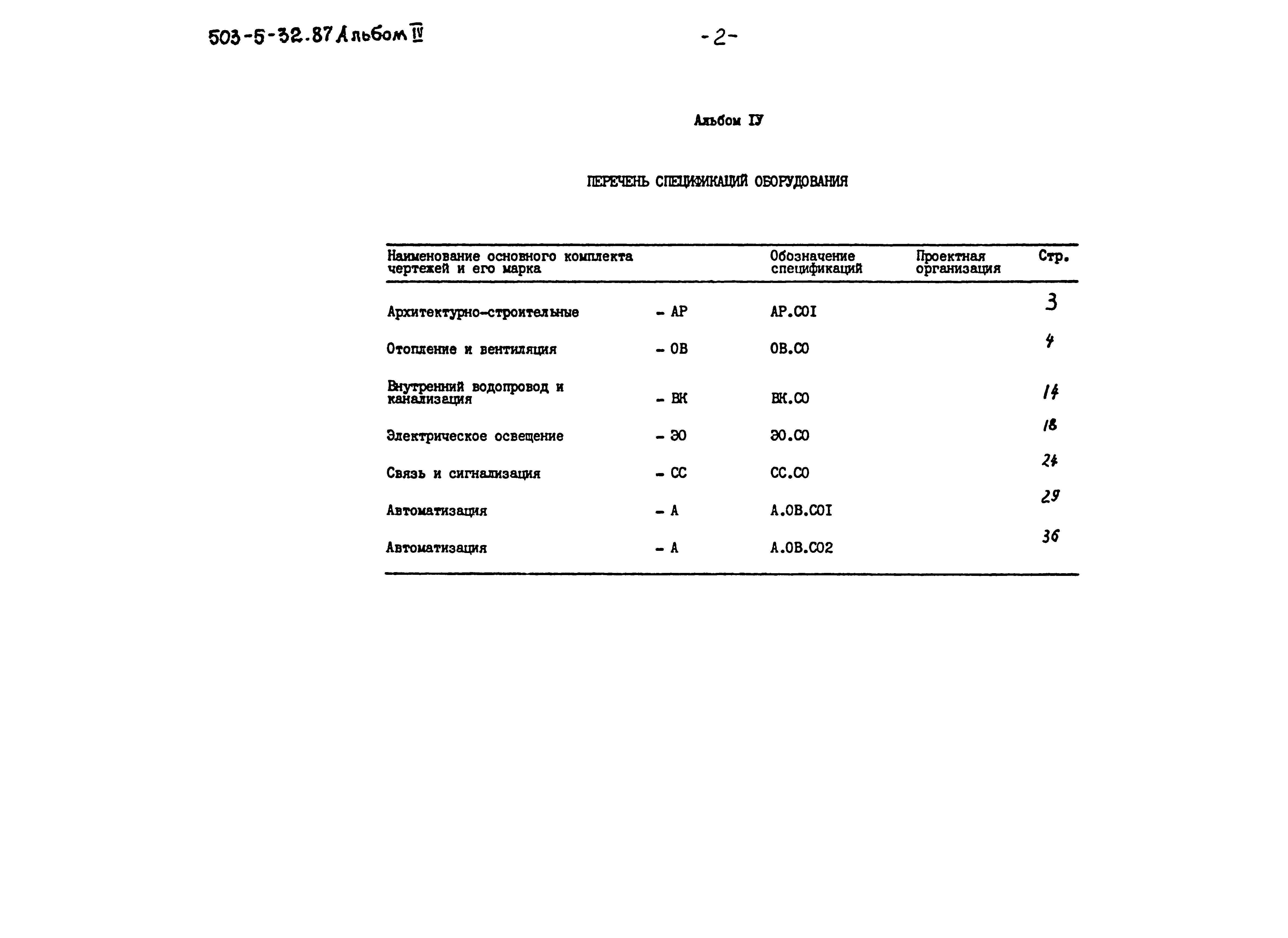 Типовой проект 503-5-32.87