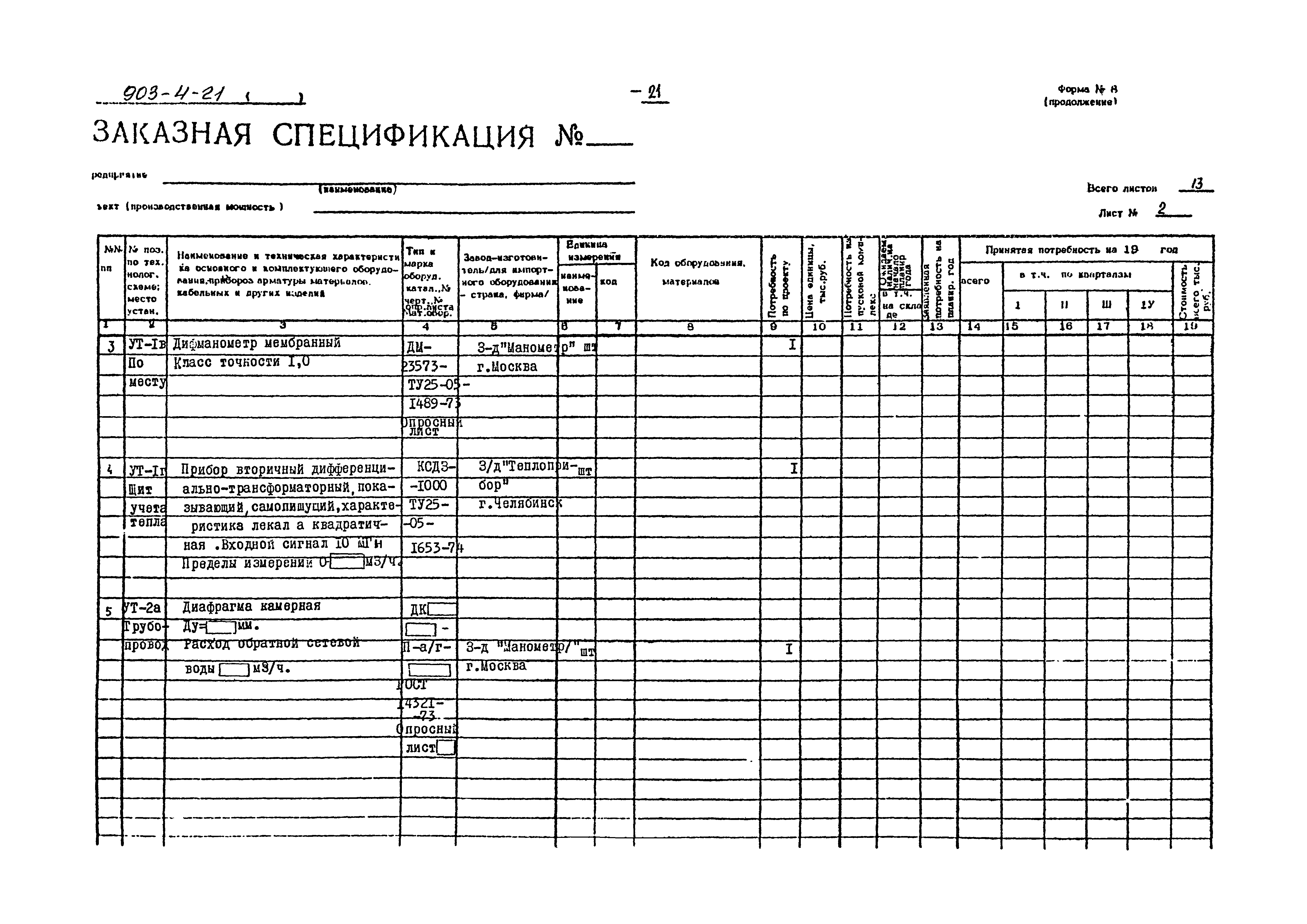 Типовой проект 903-4-21