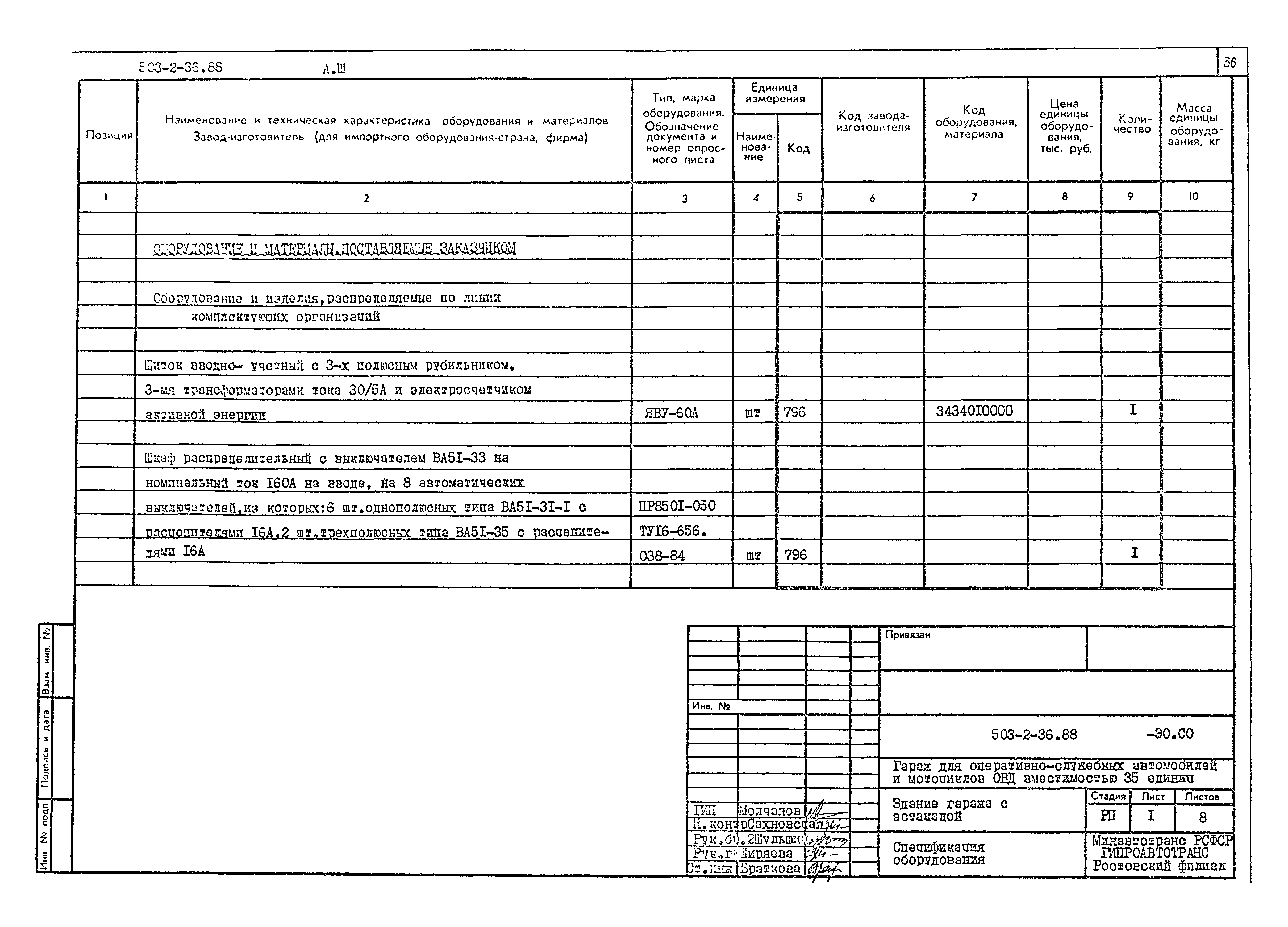 Типовой проект 503-2-36.88