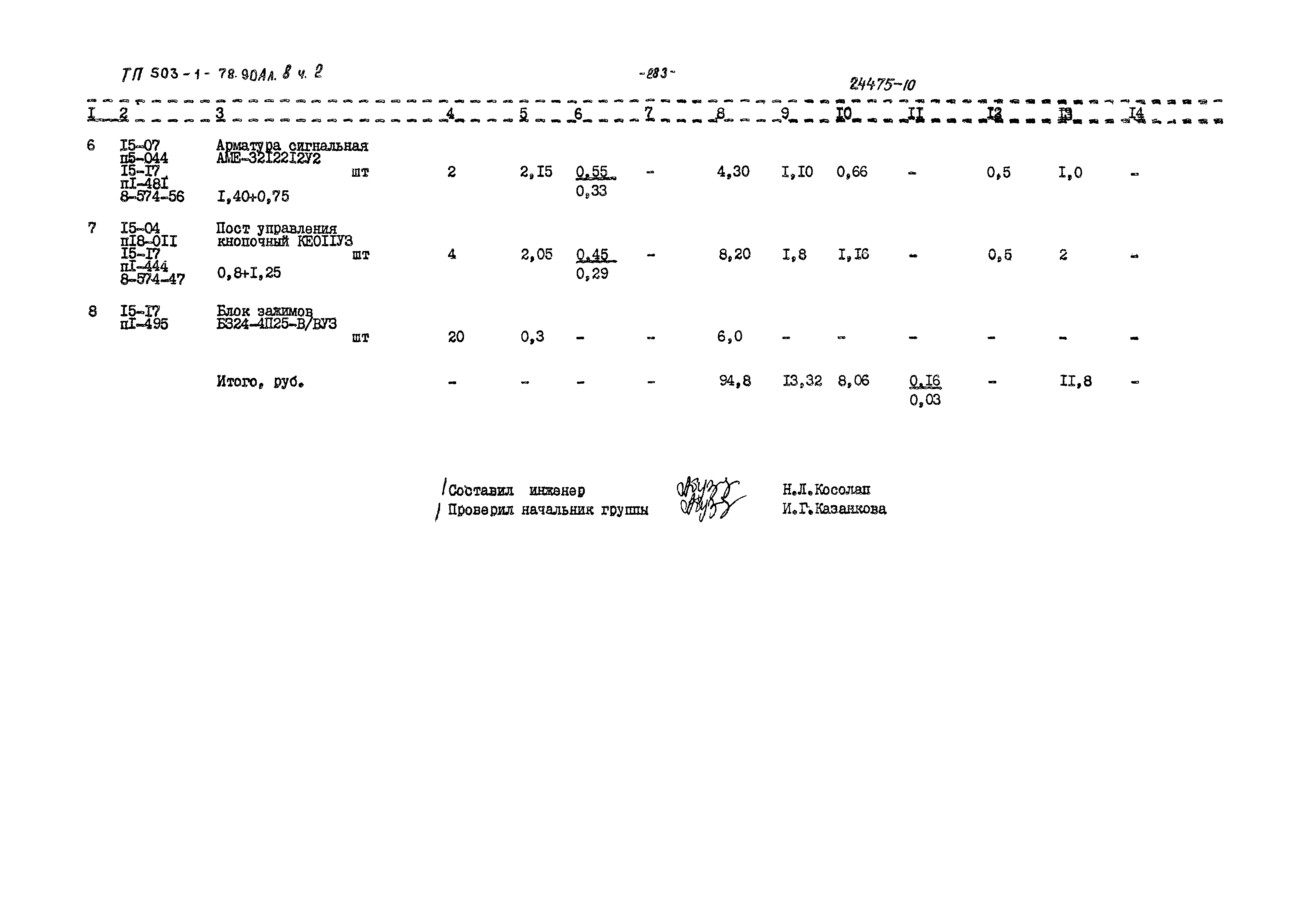 Типовой проект 503-1-78.90