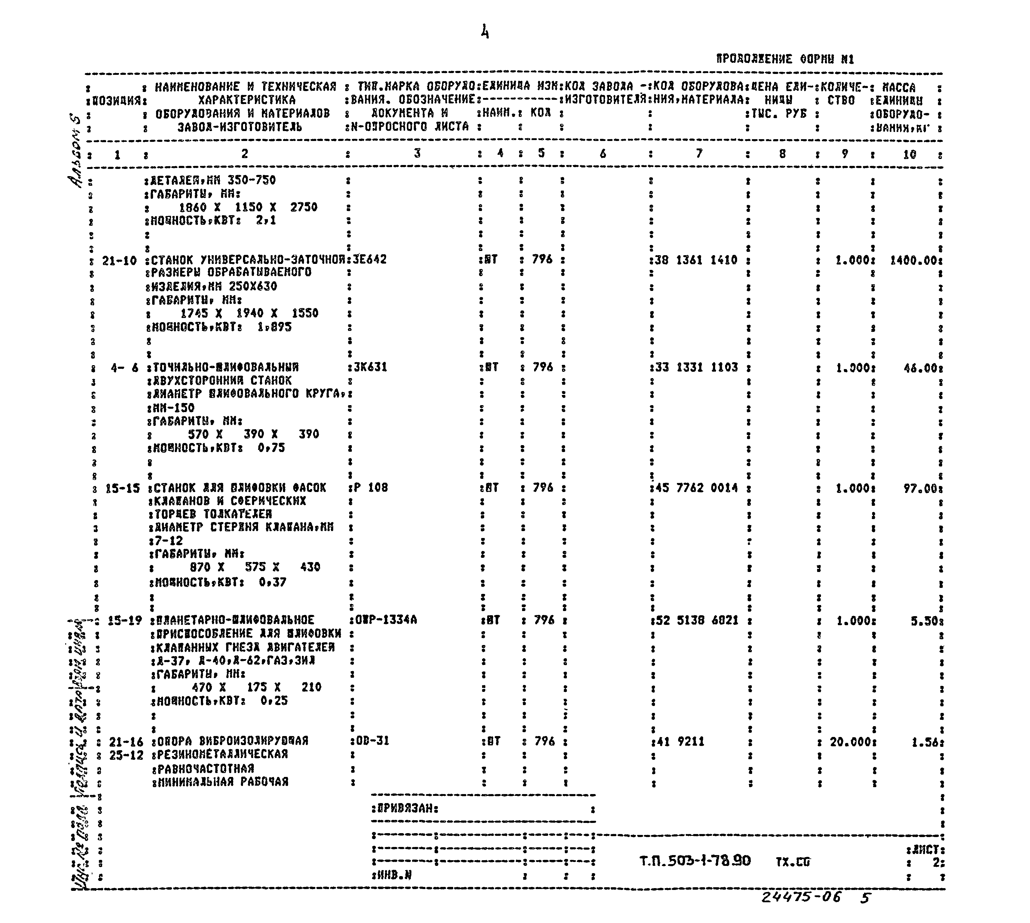 Типовой проект 503-1-78.90