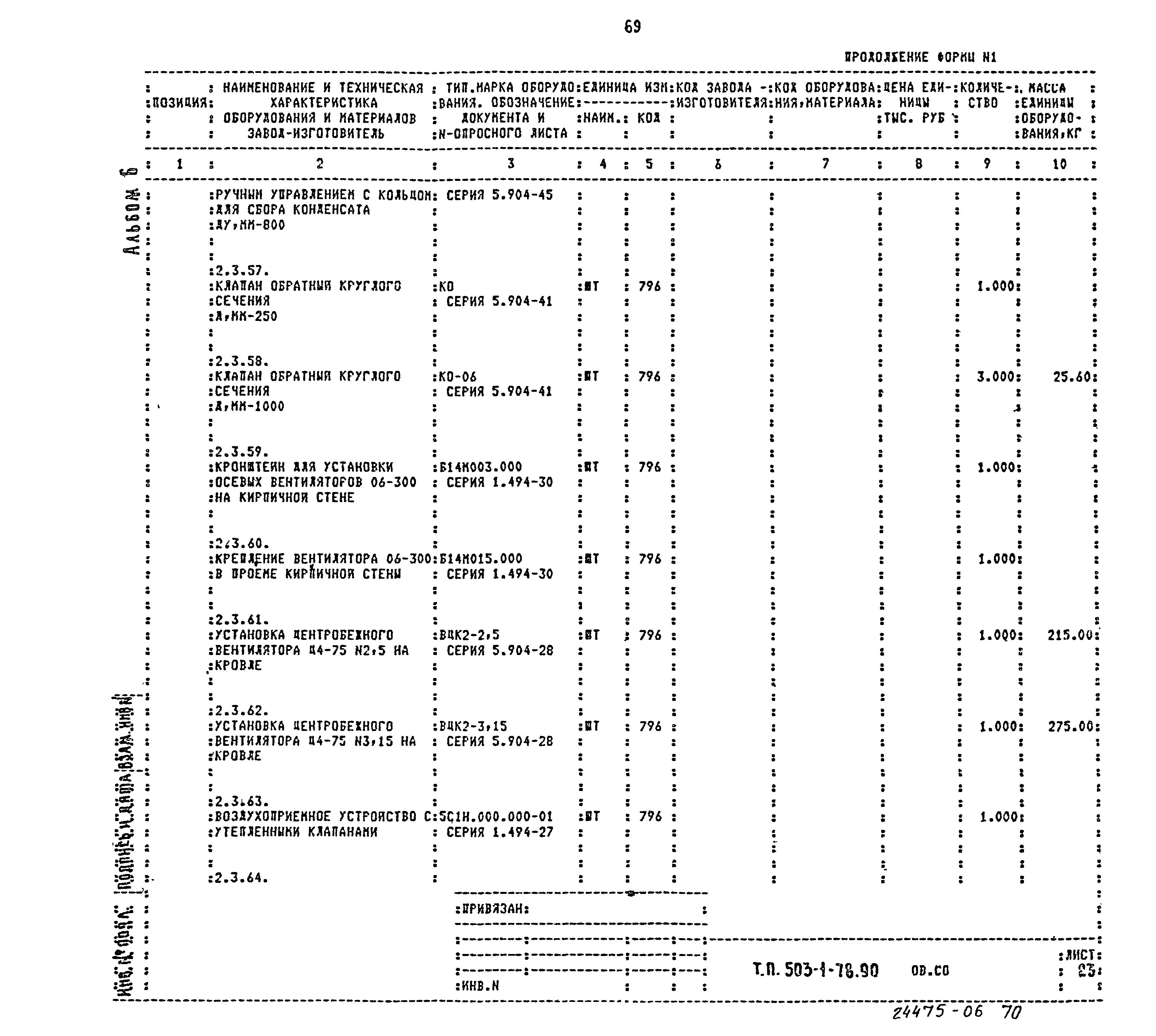 Типовой проект 503-1-78.90