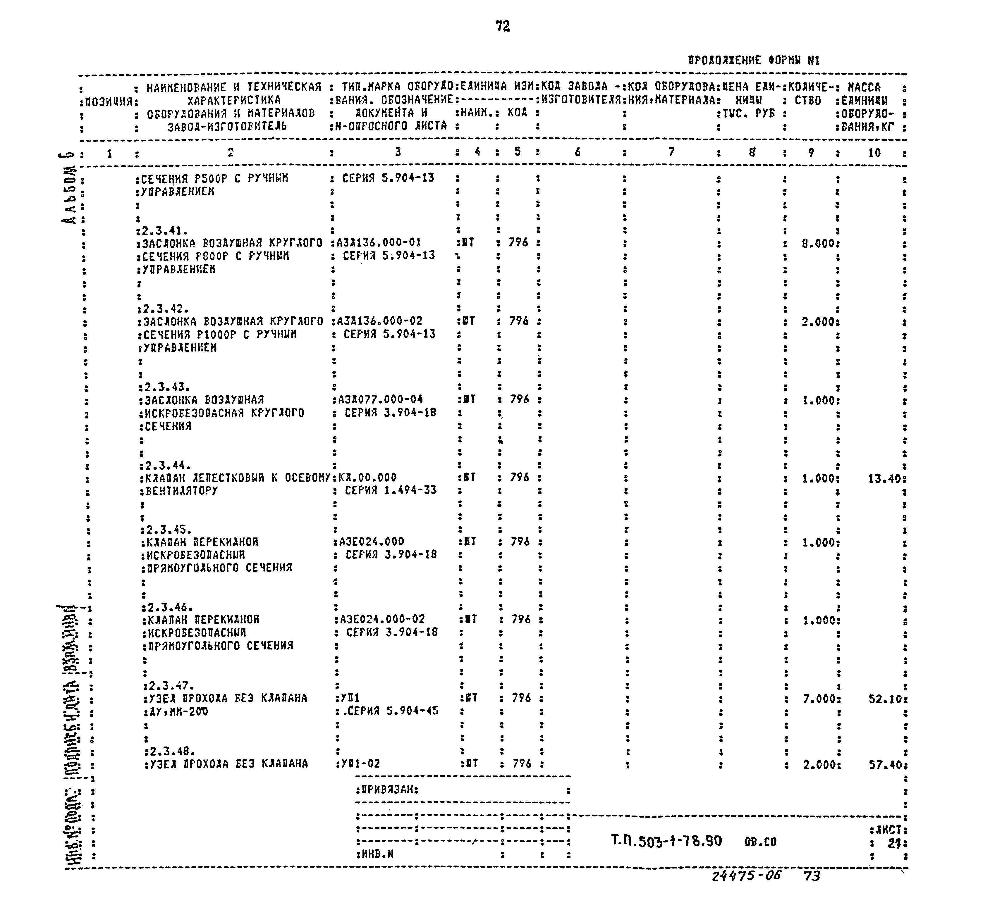 Типовой проект 503-1-78.90