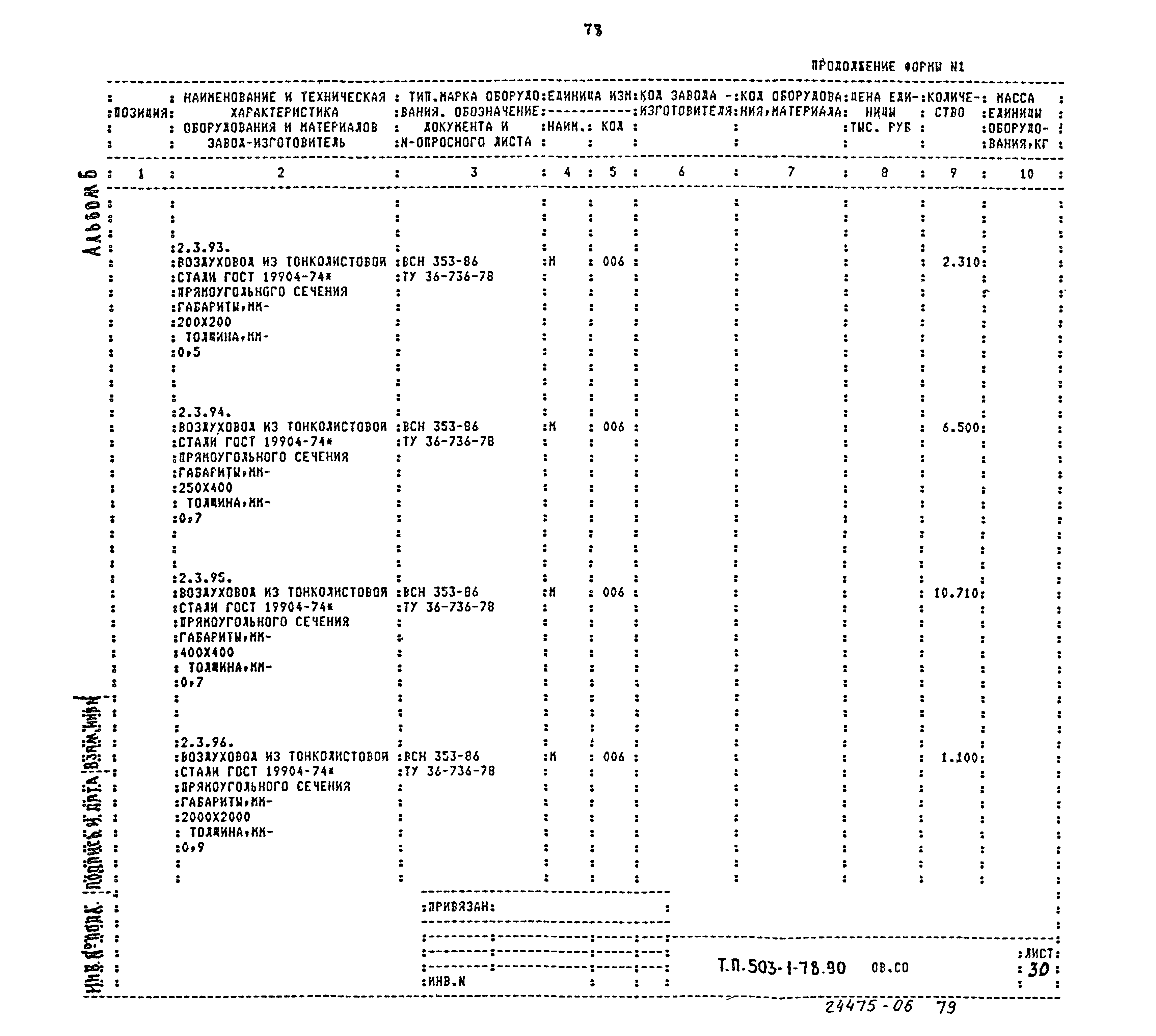 Типовой проект 503-1-78.90