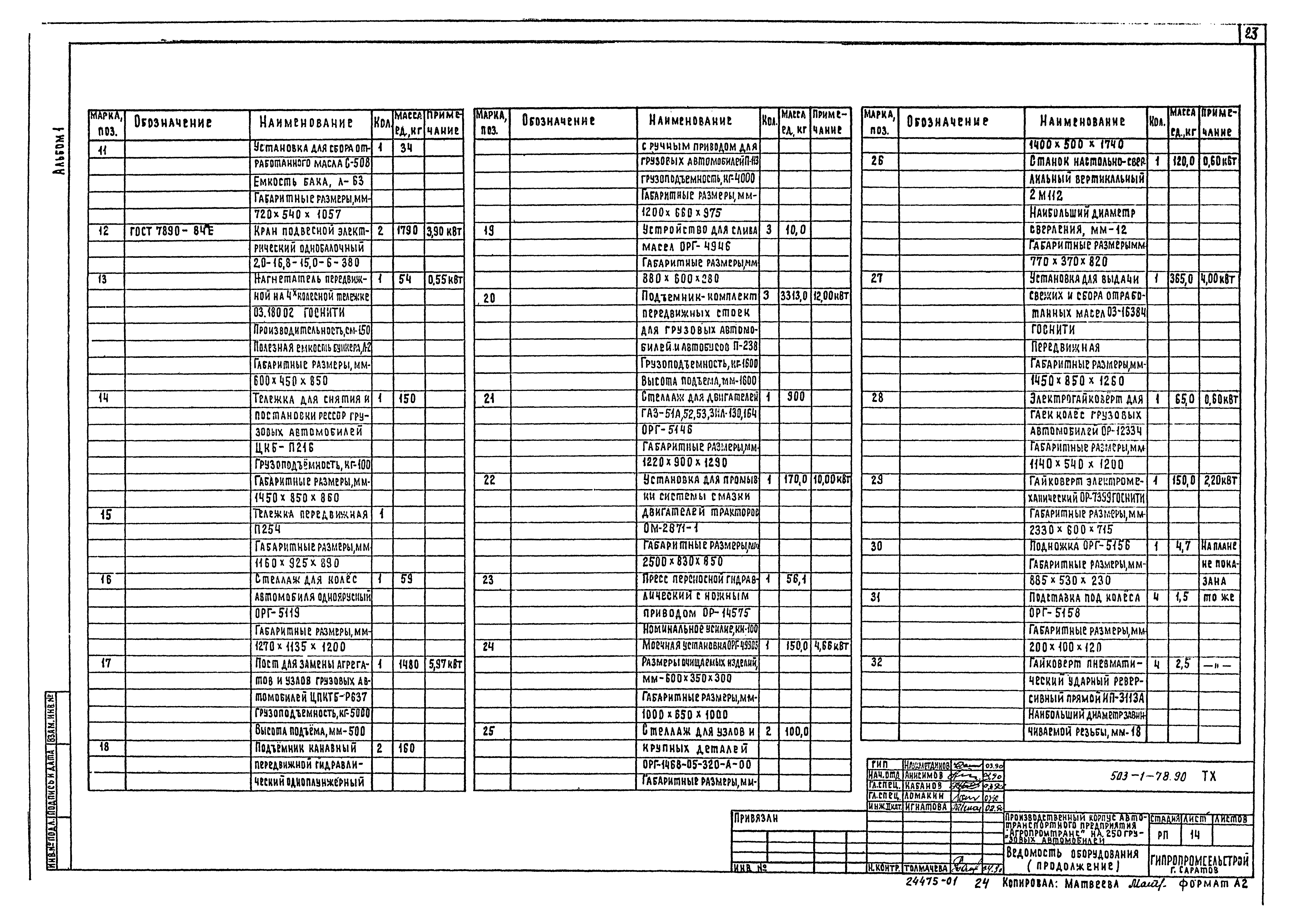 Типовой проект 503-1-78.90