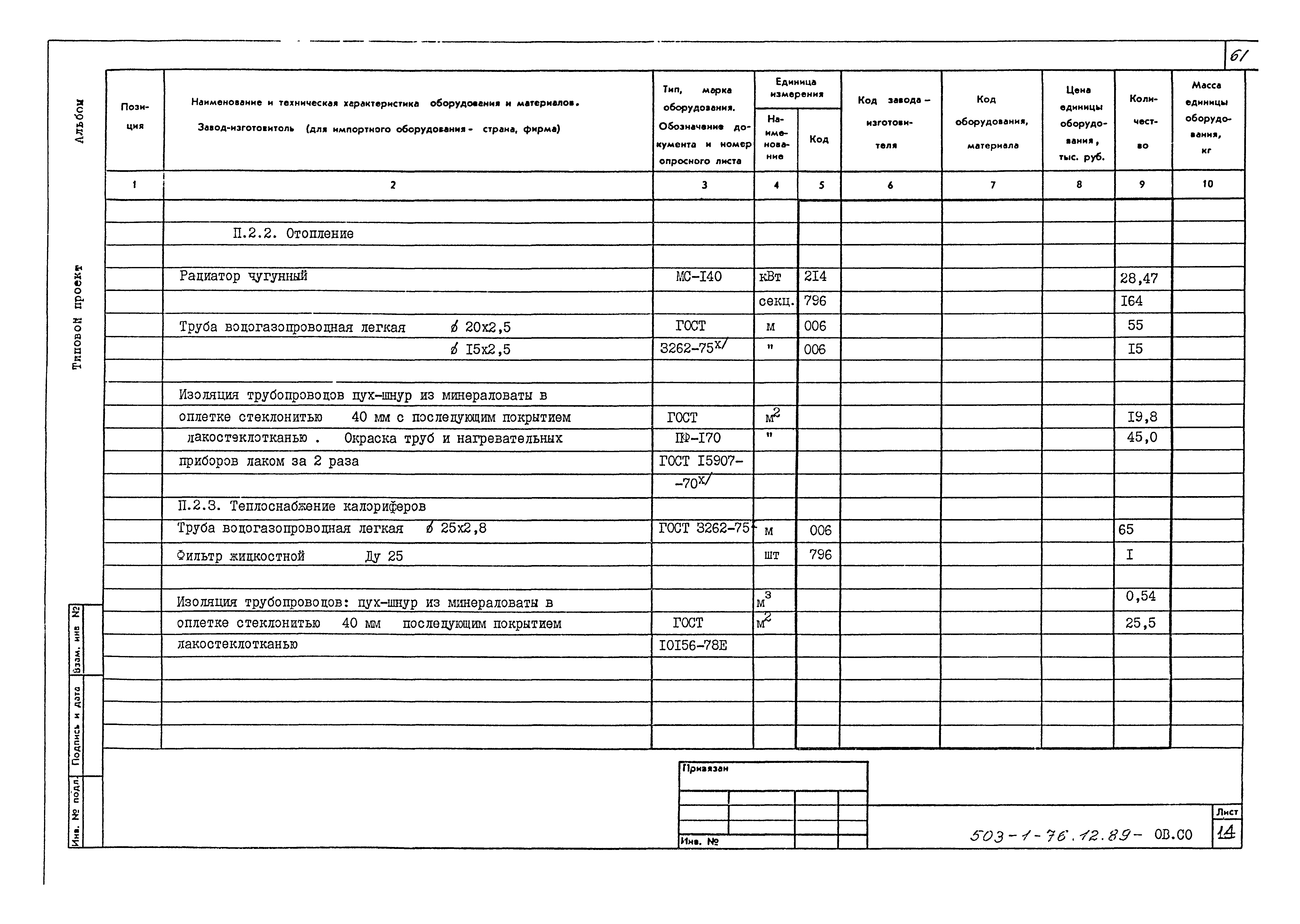 Типовой проект 503-1-76.12.89