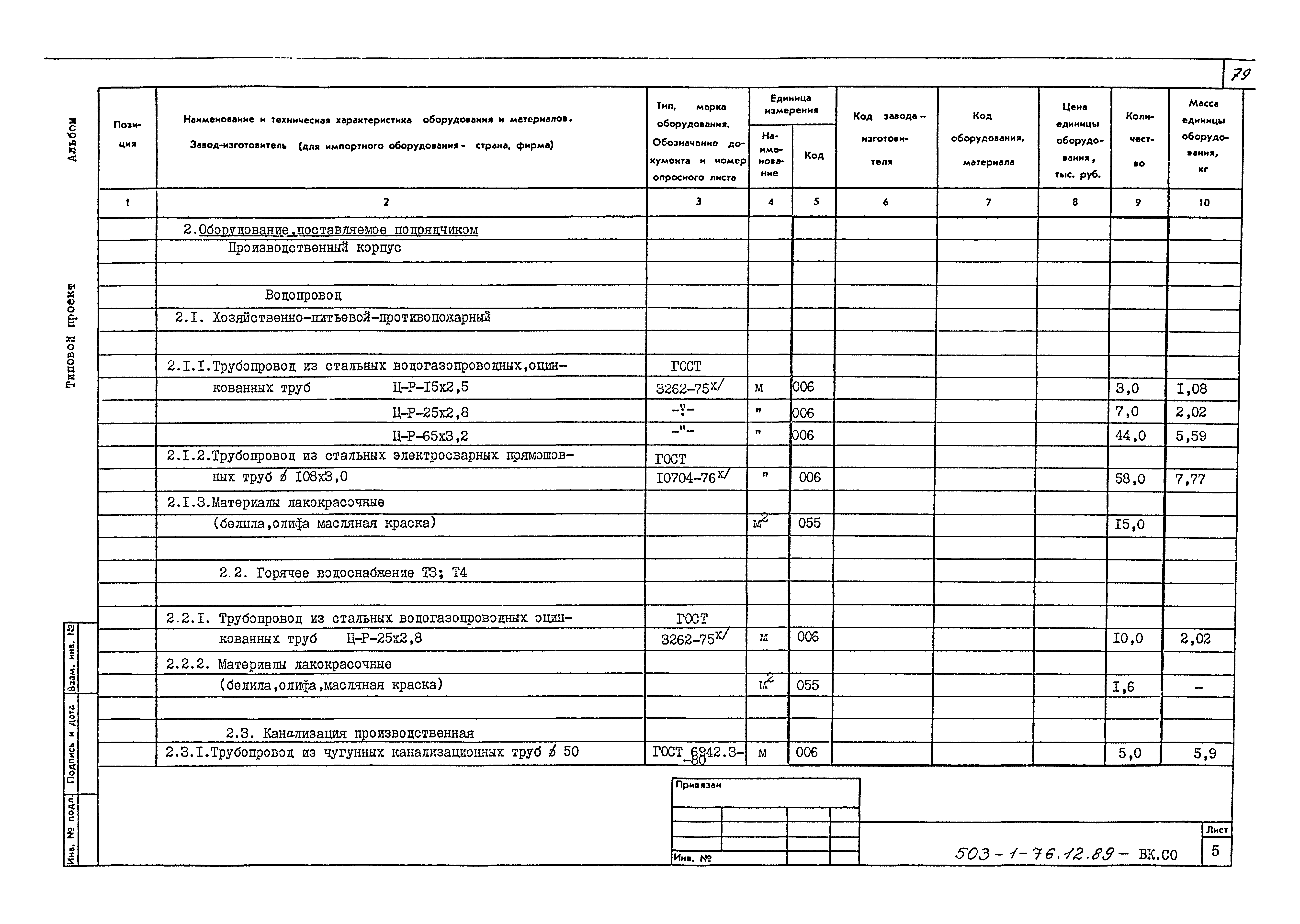 Типовой проект 503-1-76.12.89