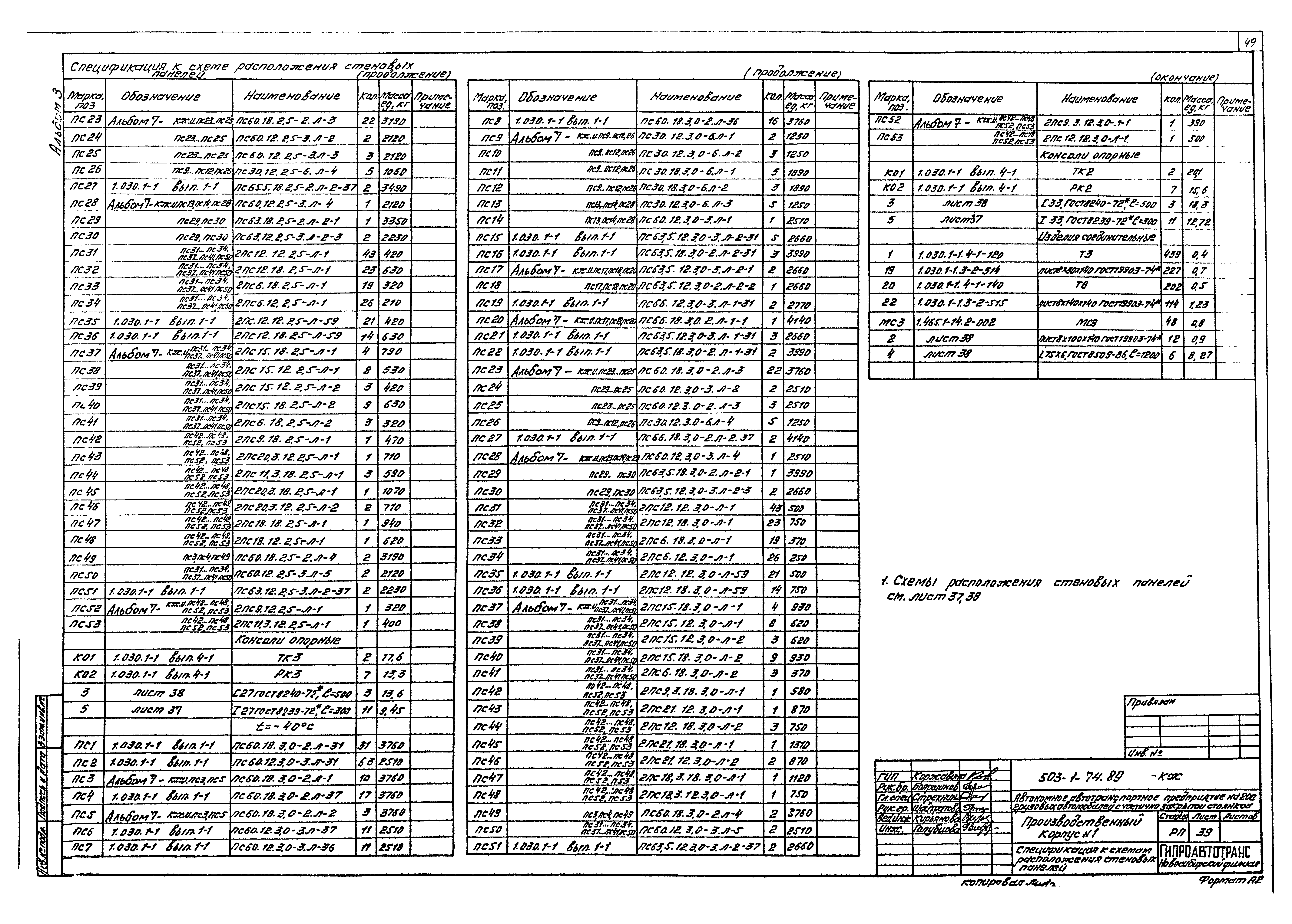 Типовой проект 503-1-74.89