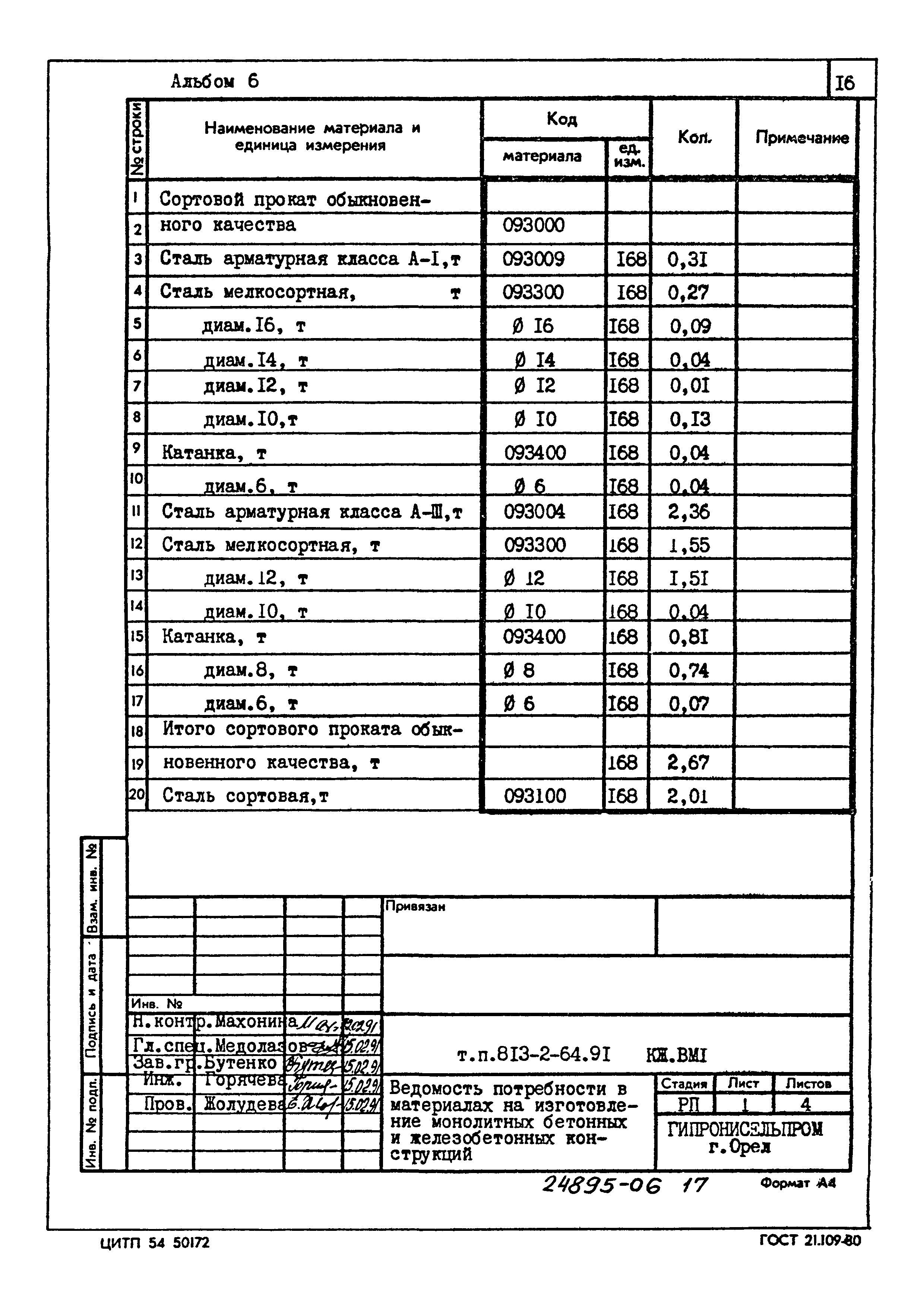 Типовой проект 813-2-64.91