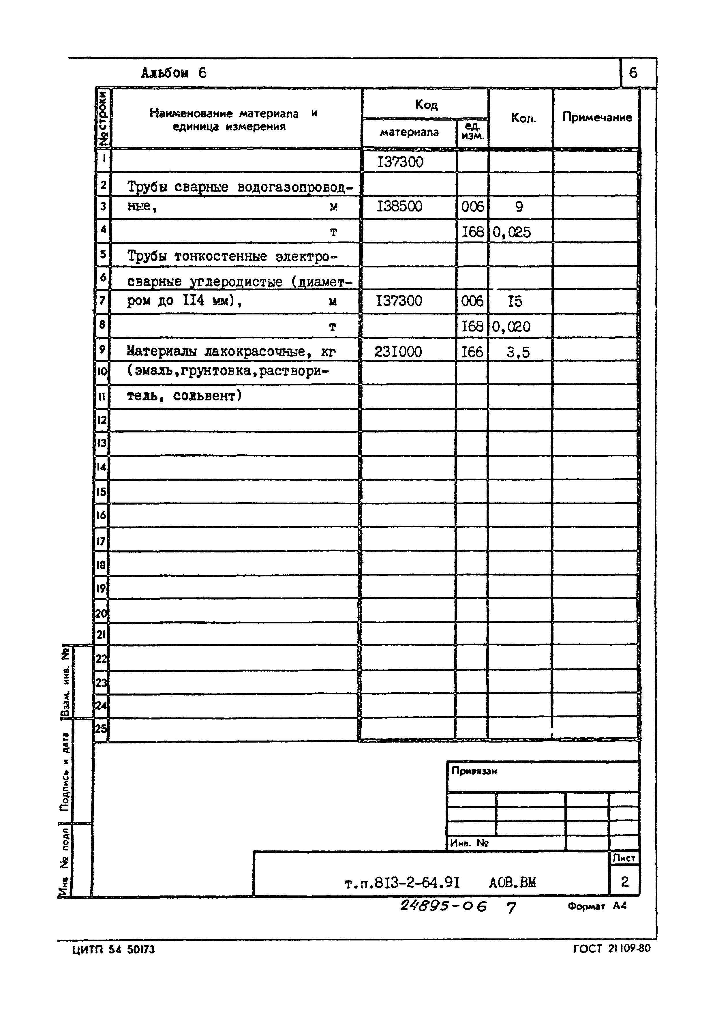 Типовой проект 813-2-64.91