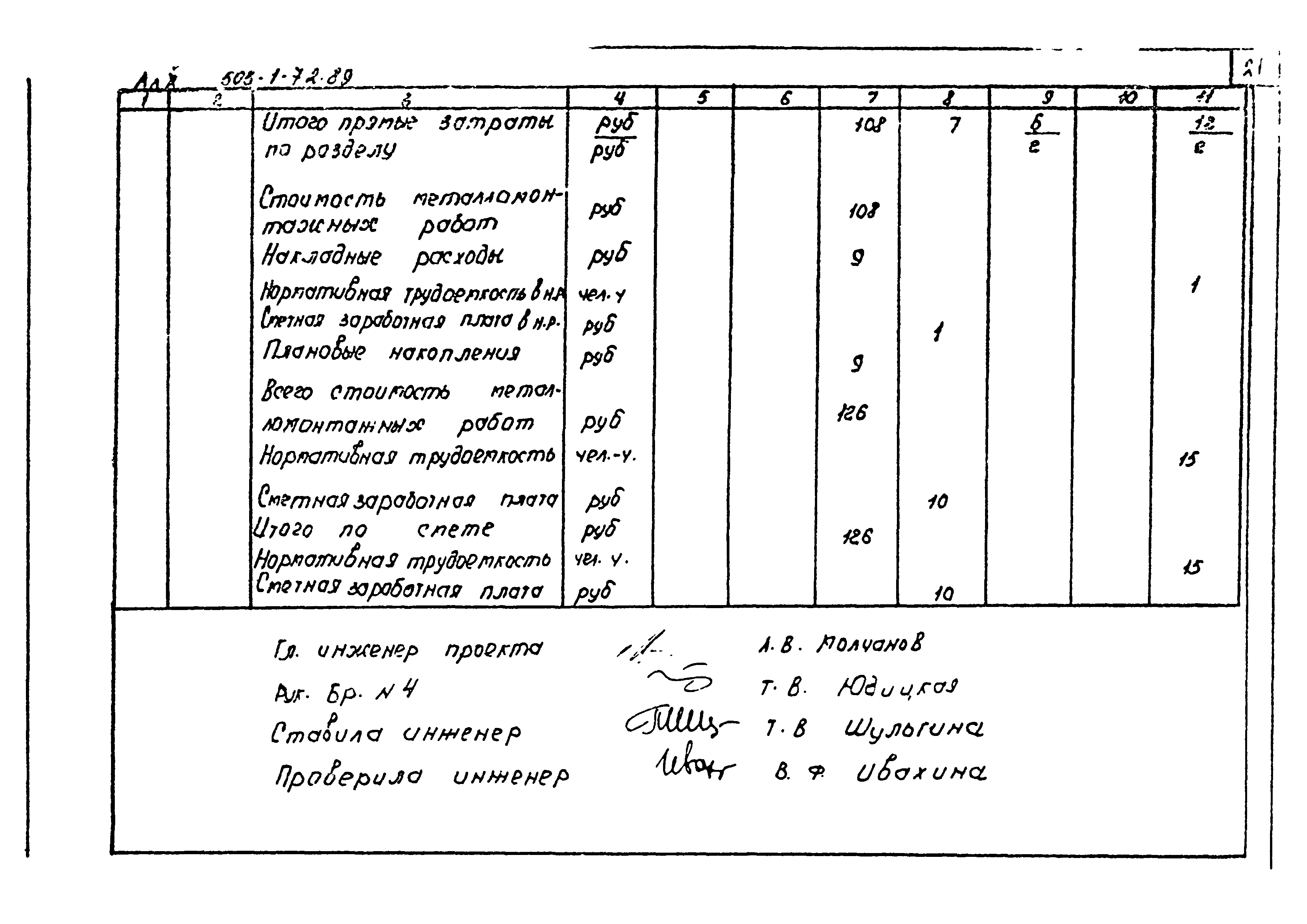 Типовой проект 503-1-72.89