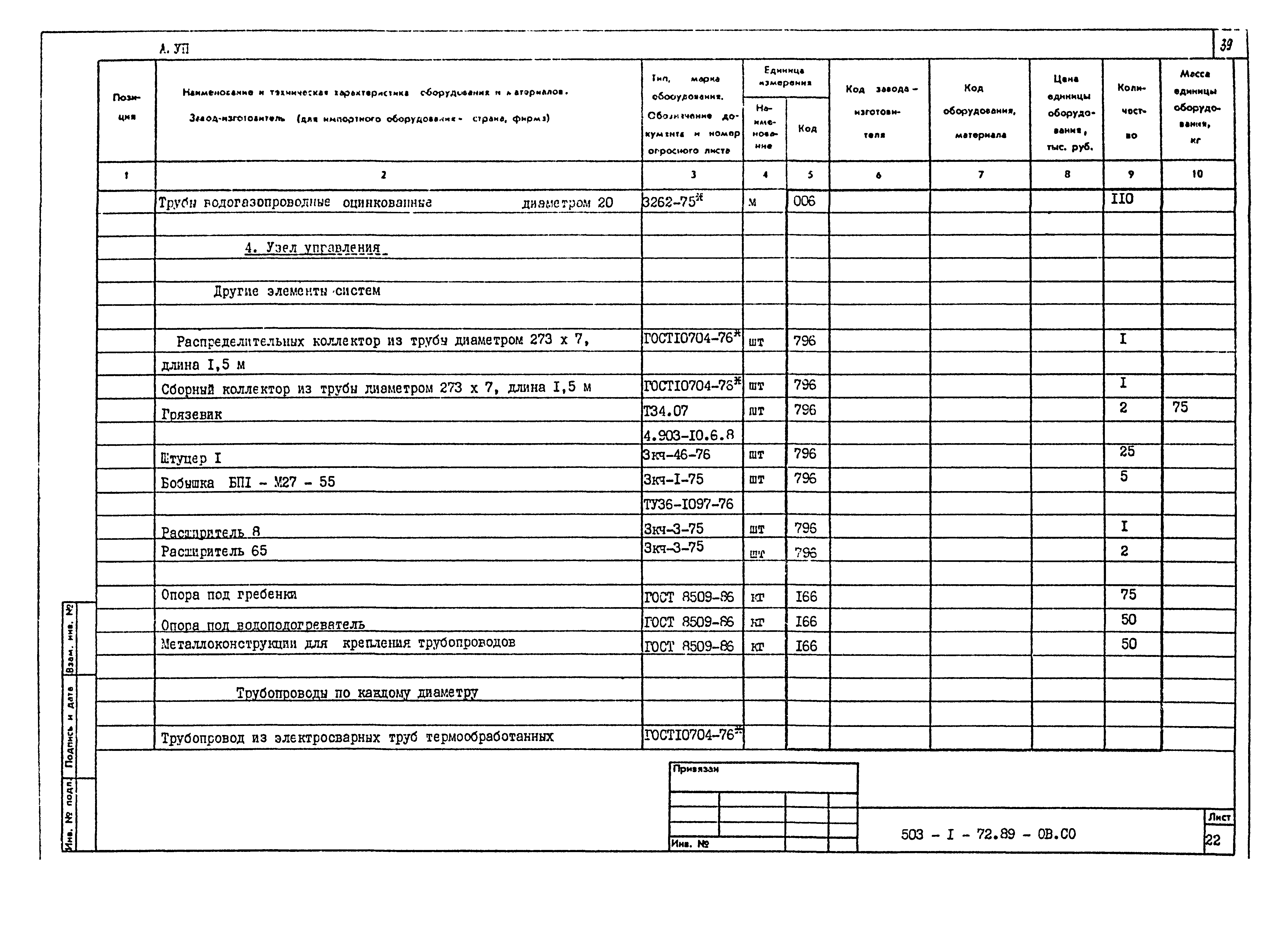 Типовой проект 503-1-72.89