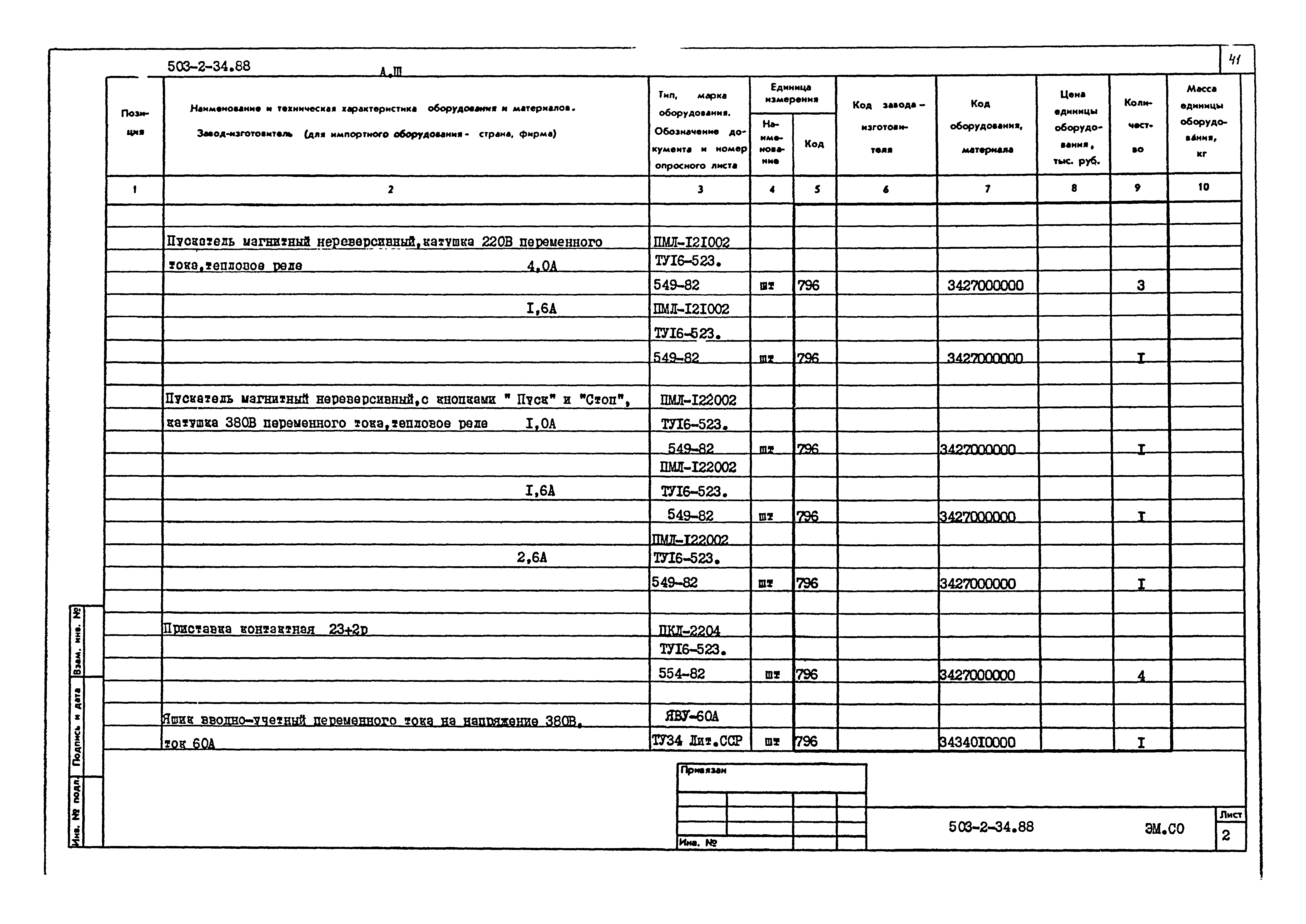 Типовой проект 503-2-34.88