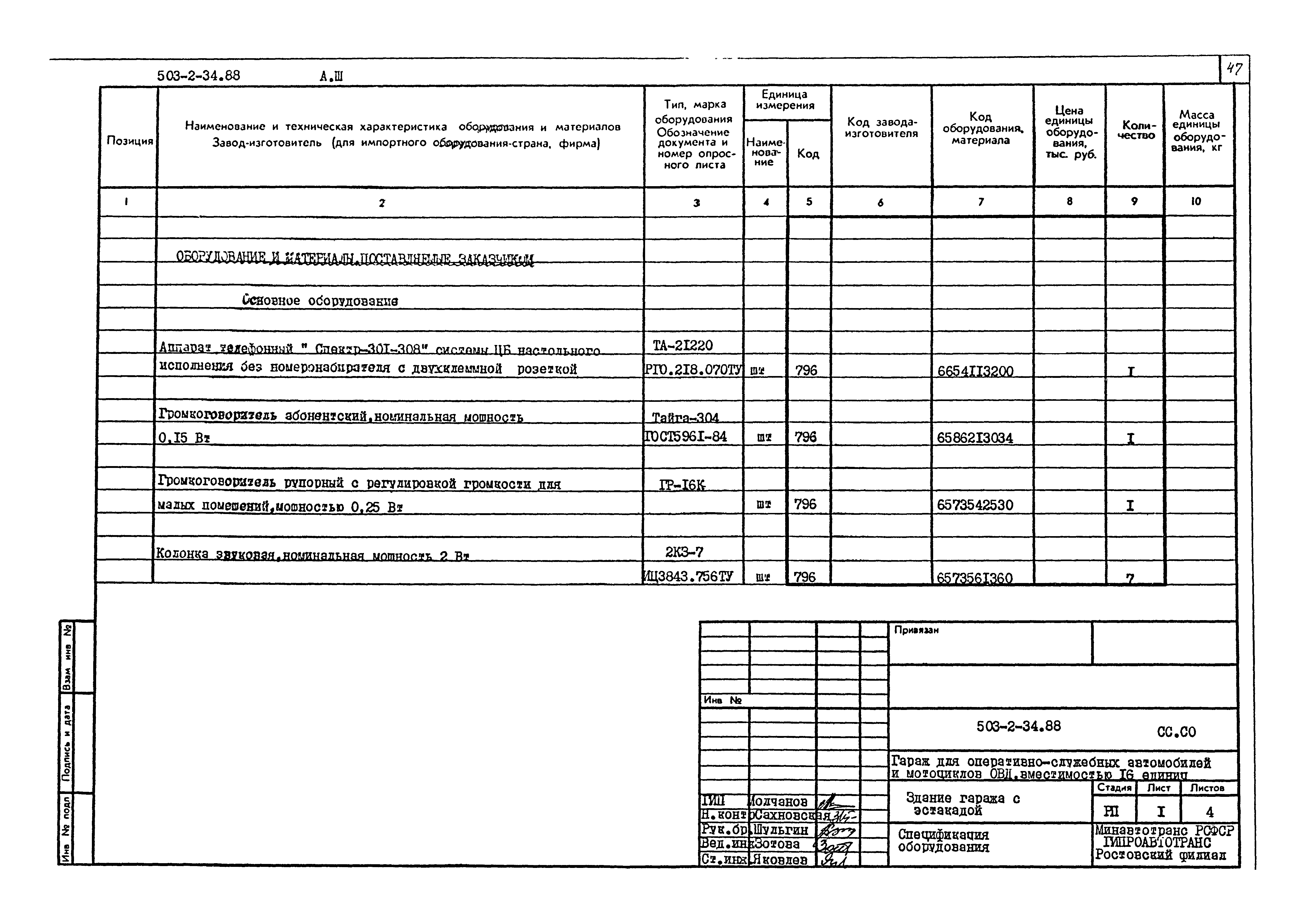 Типовой проект 503-2-34.88