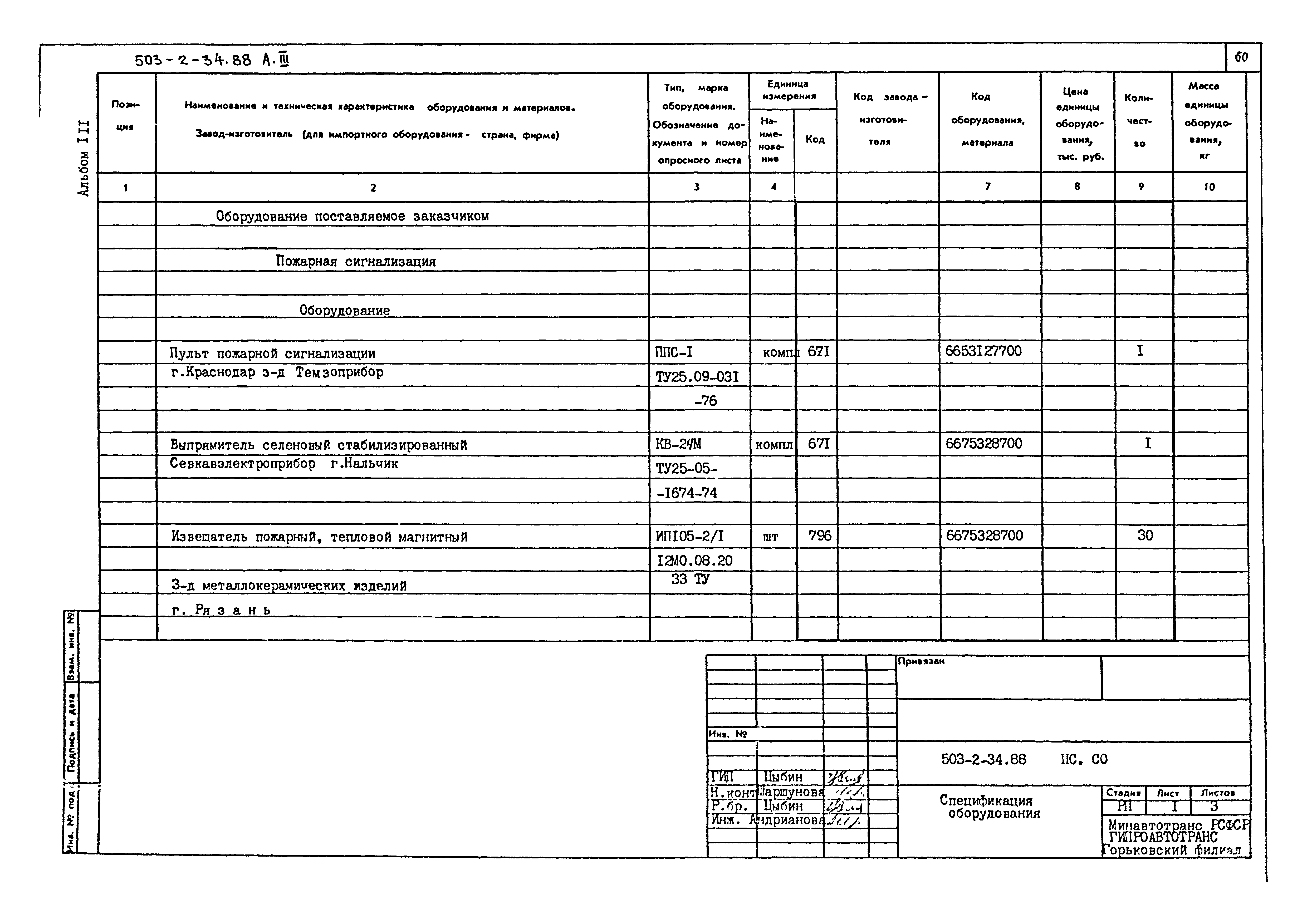 Типовой проект 503-2-34.88