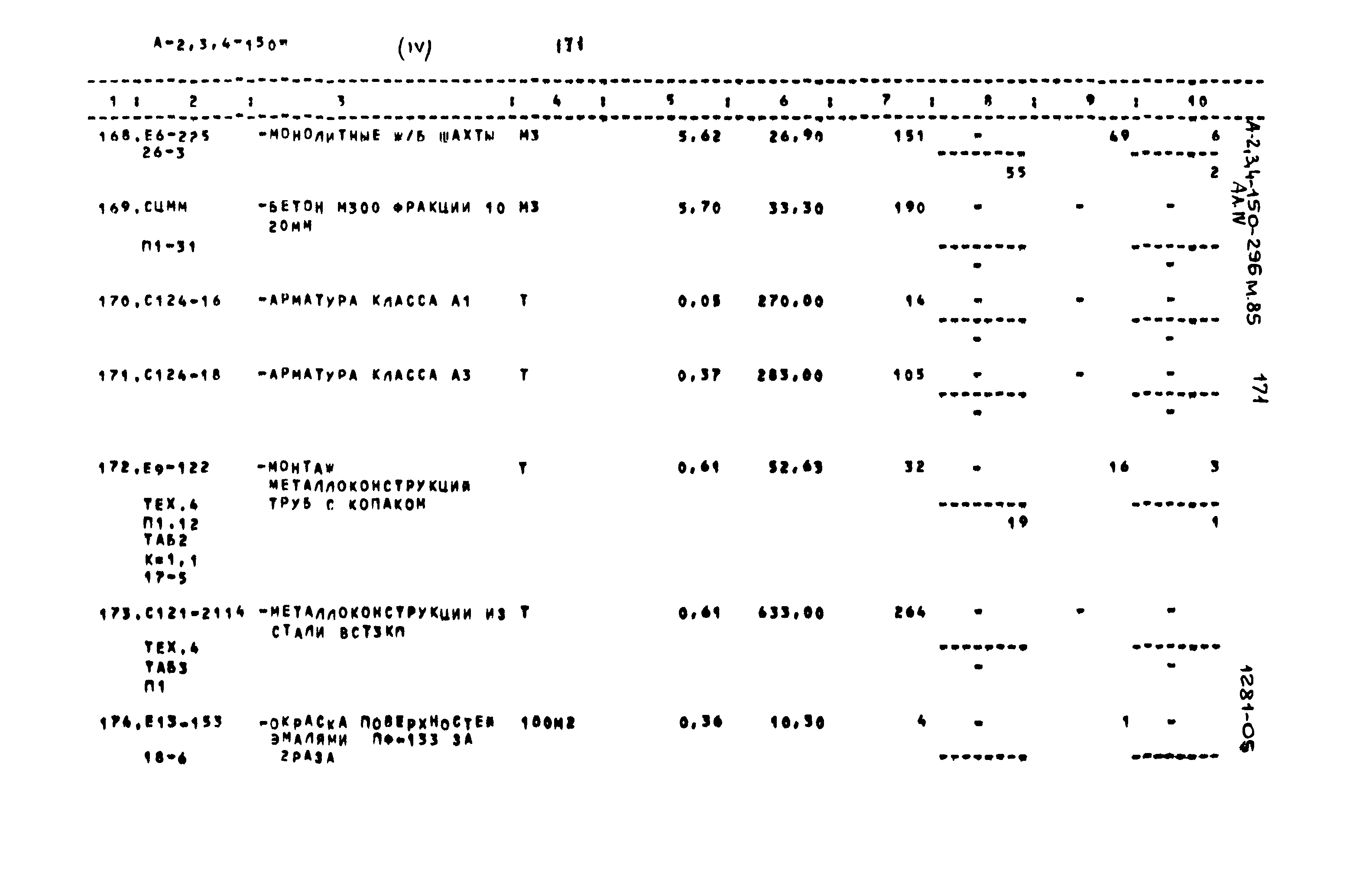 Типовой проект А-II,III,IV-150-296м.85