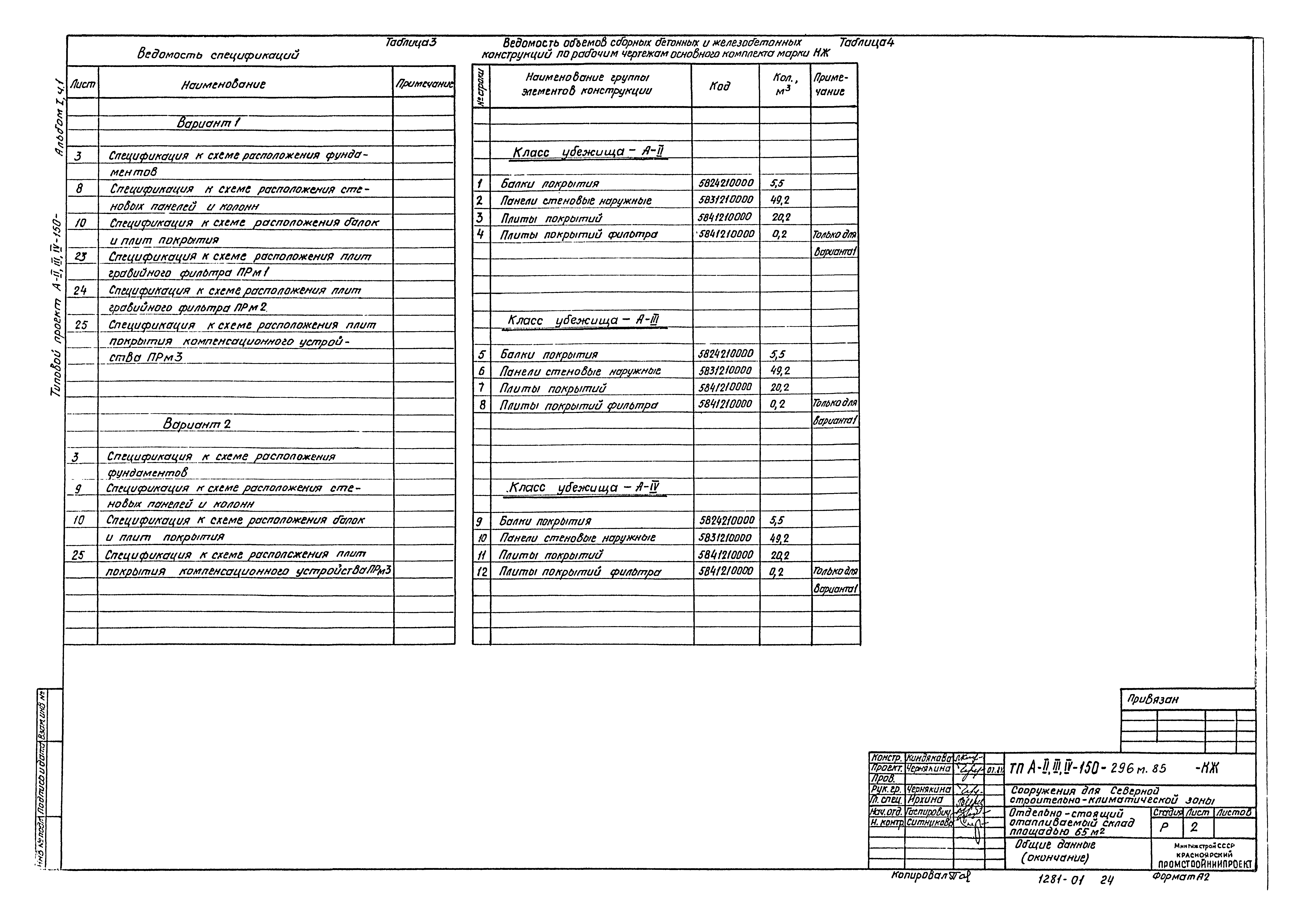 Типовой проект А-II,III,IV-150-296м.85