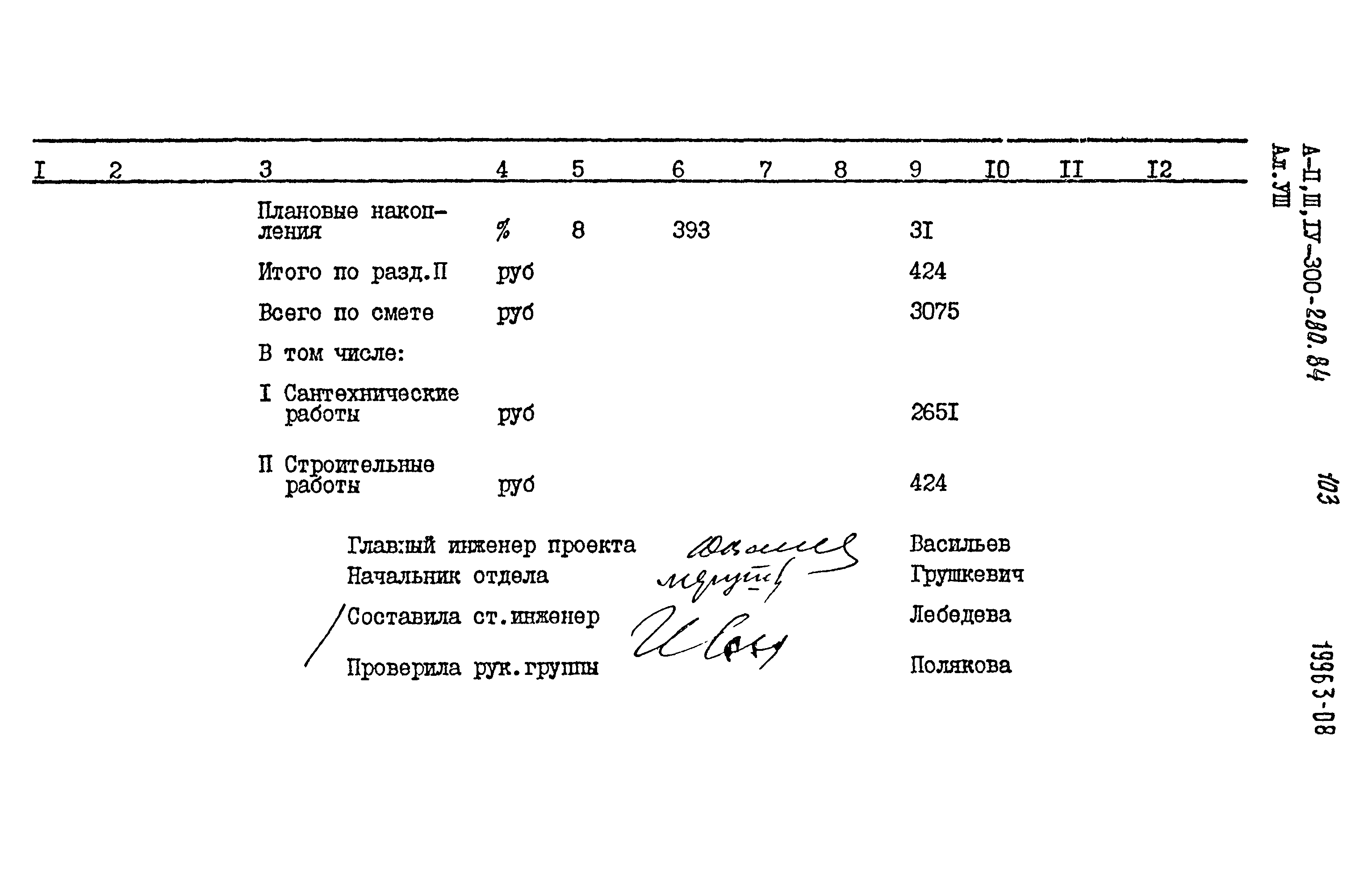 Типовой проект А-II,III,IV-300-280.84