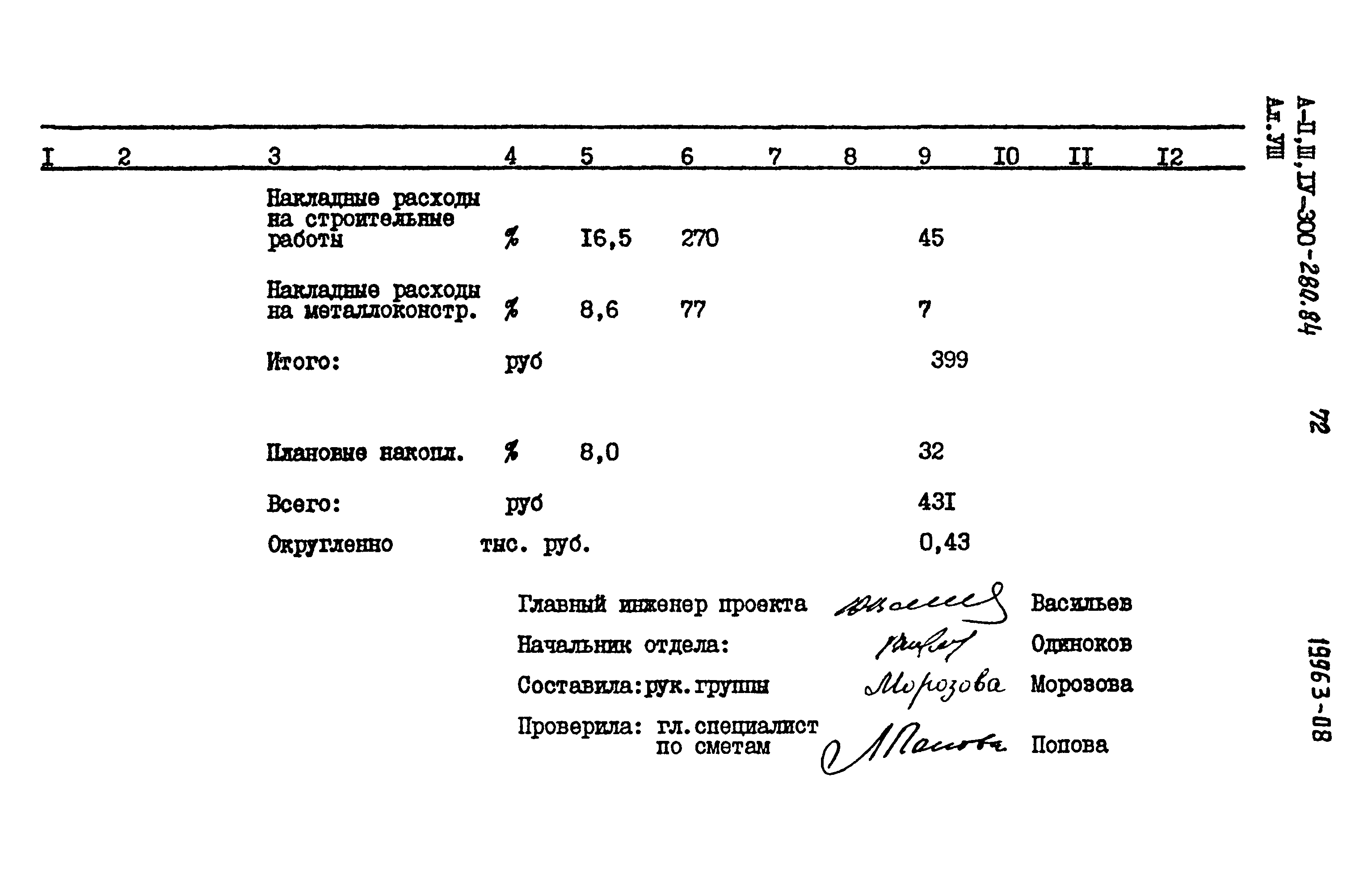 Типовой проект А-II,III,IV-300-280.84