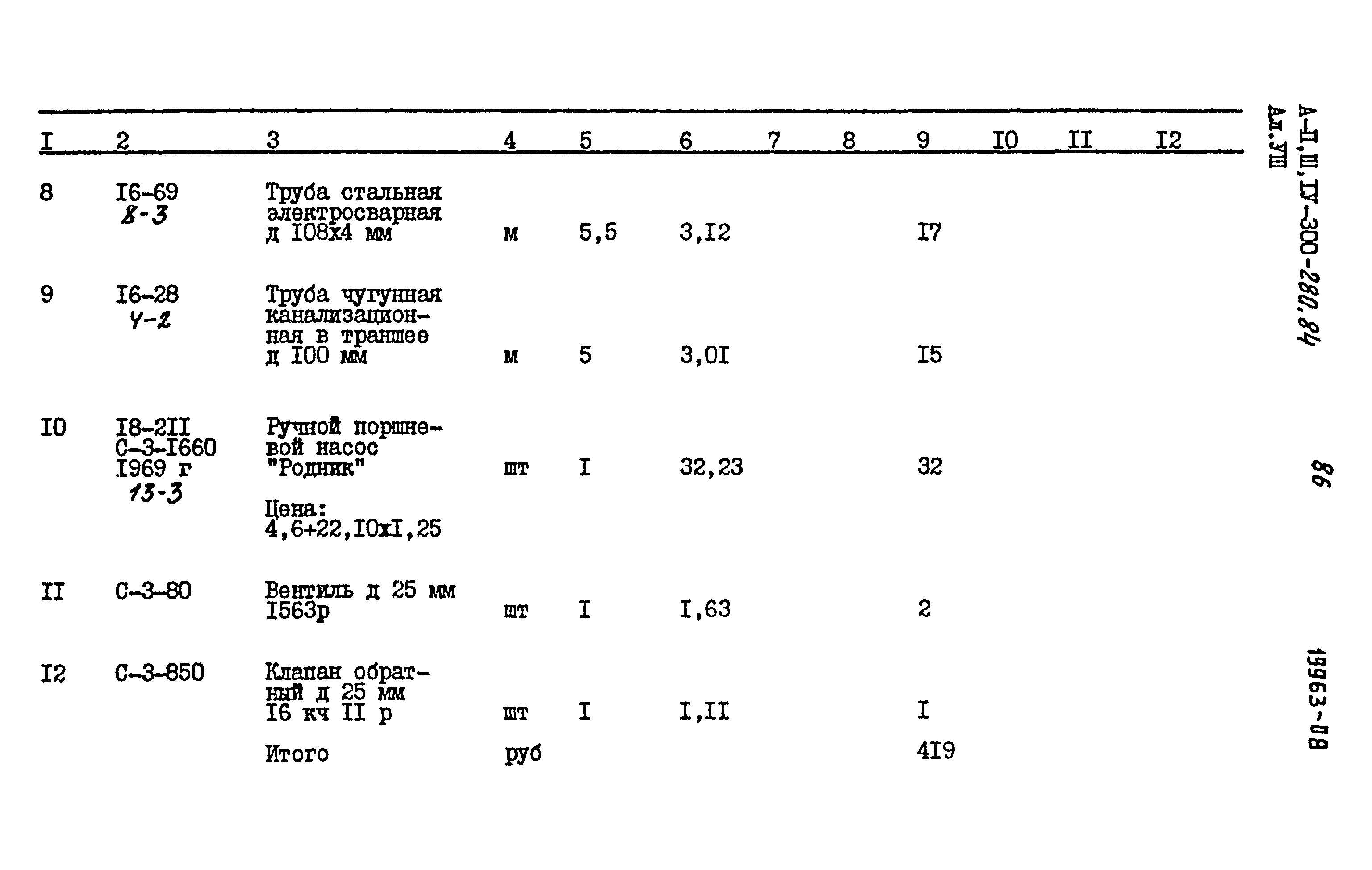 Типовой проект А-II,III,IV-300-280.84