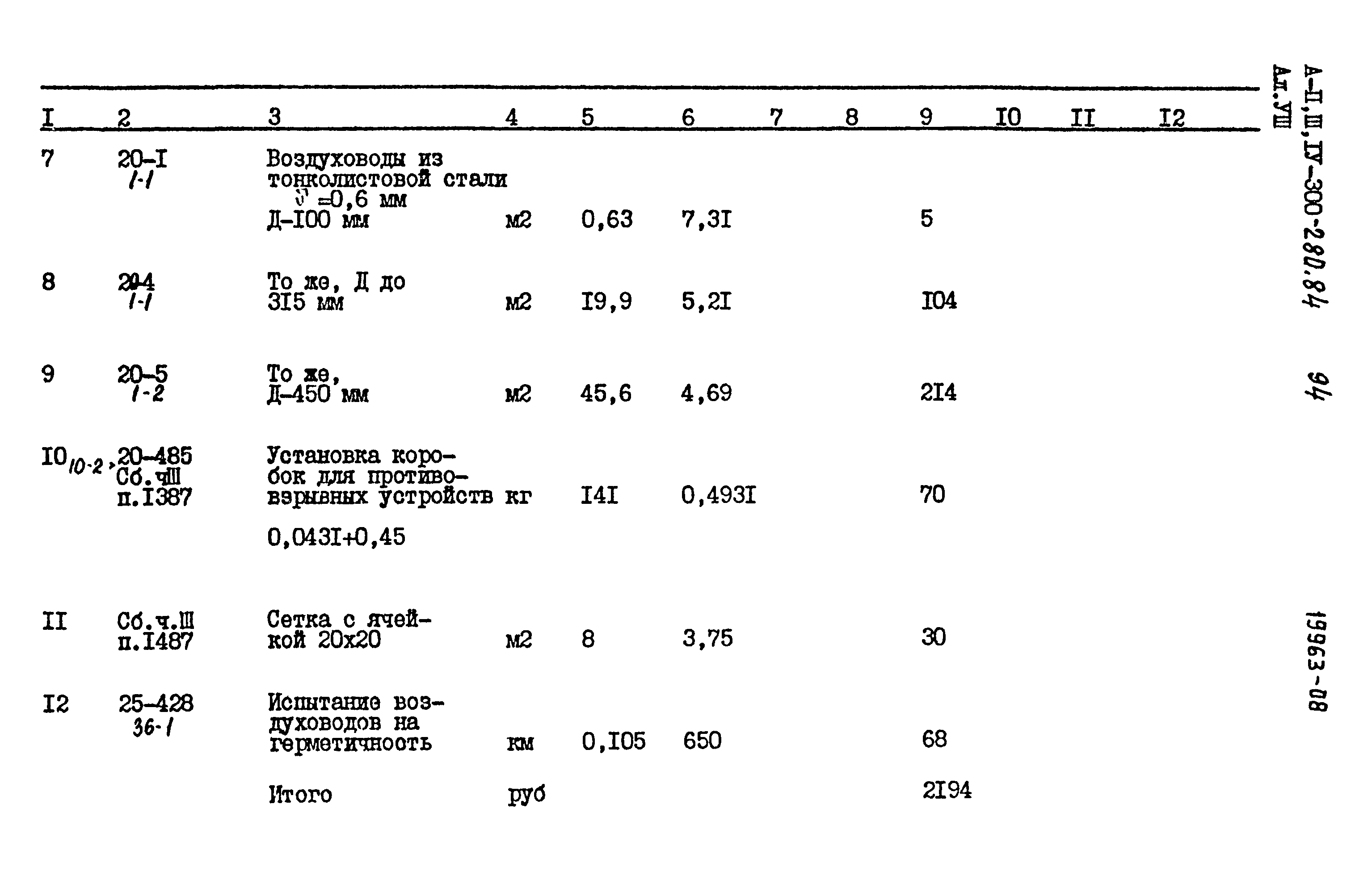 Типовой проект А-II,III,IV-300-280.84