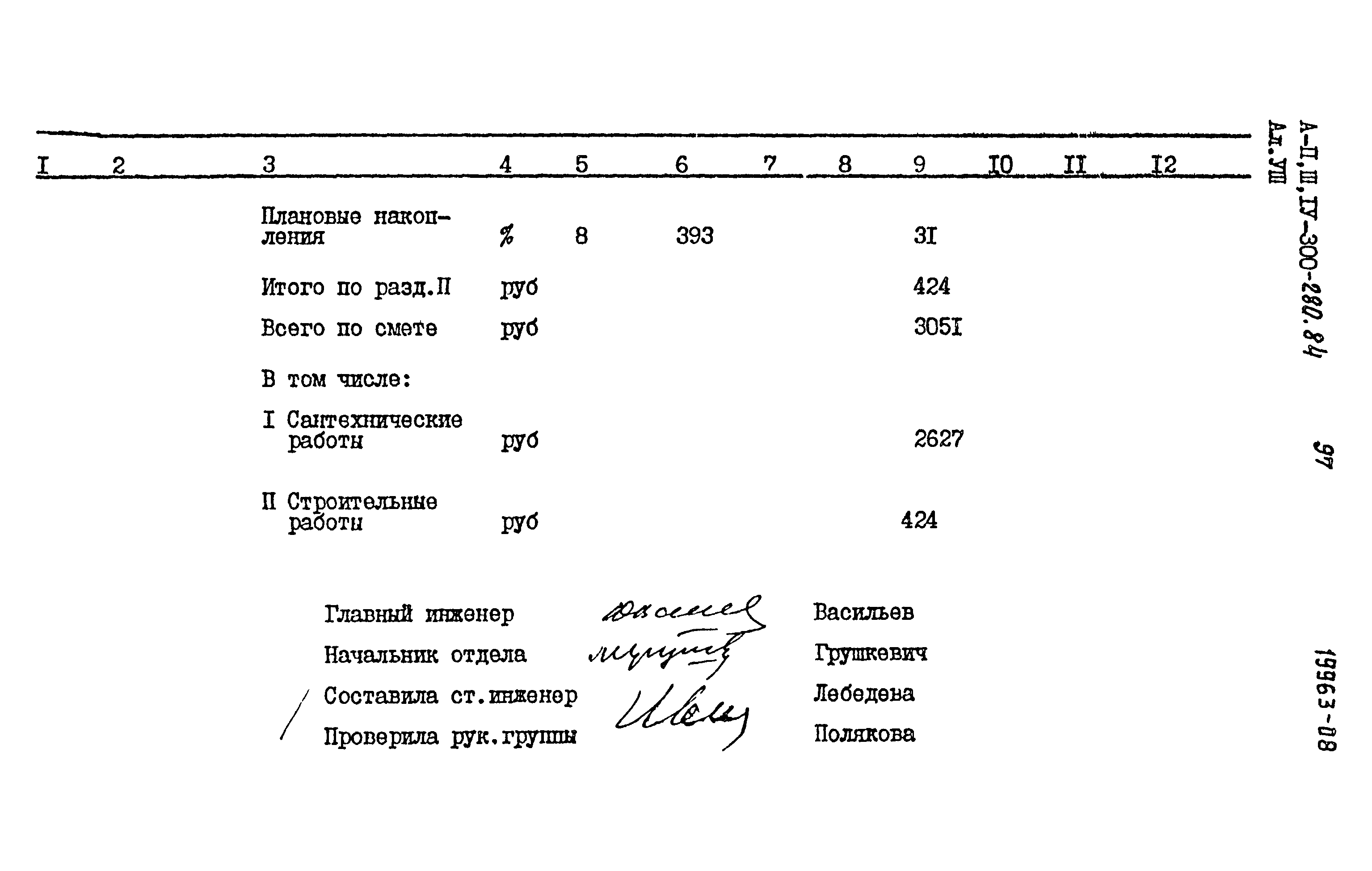 Типовой проект А-II,III,IV-300-280.84