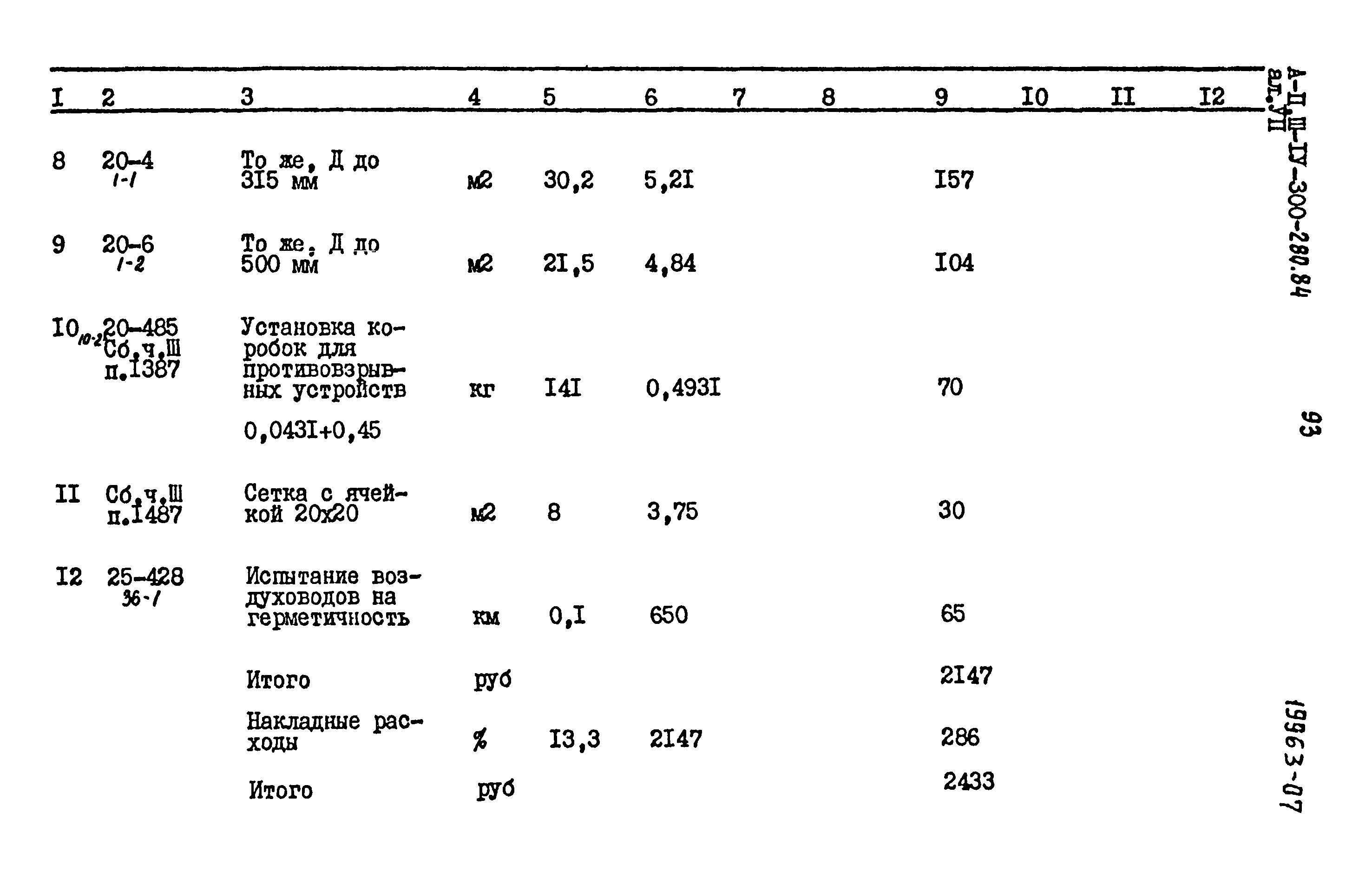 Типовой проект А-II,III,IV-300-280.84