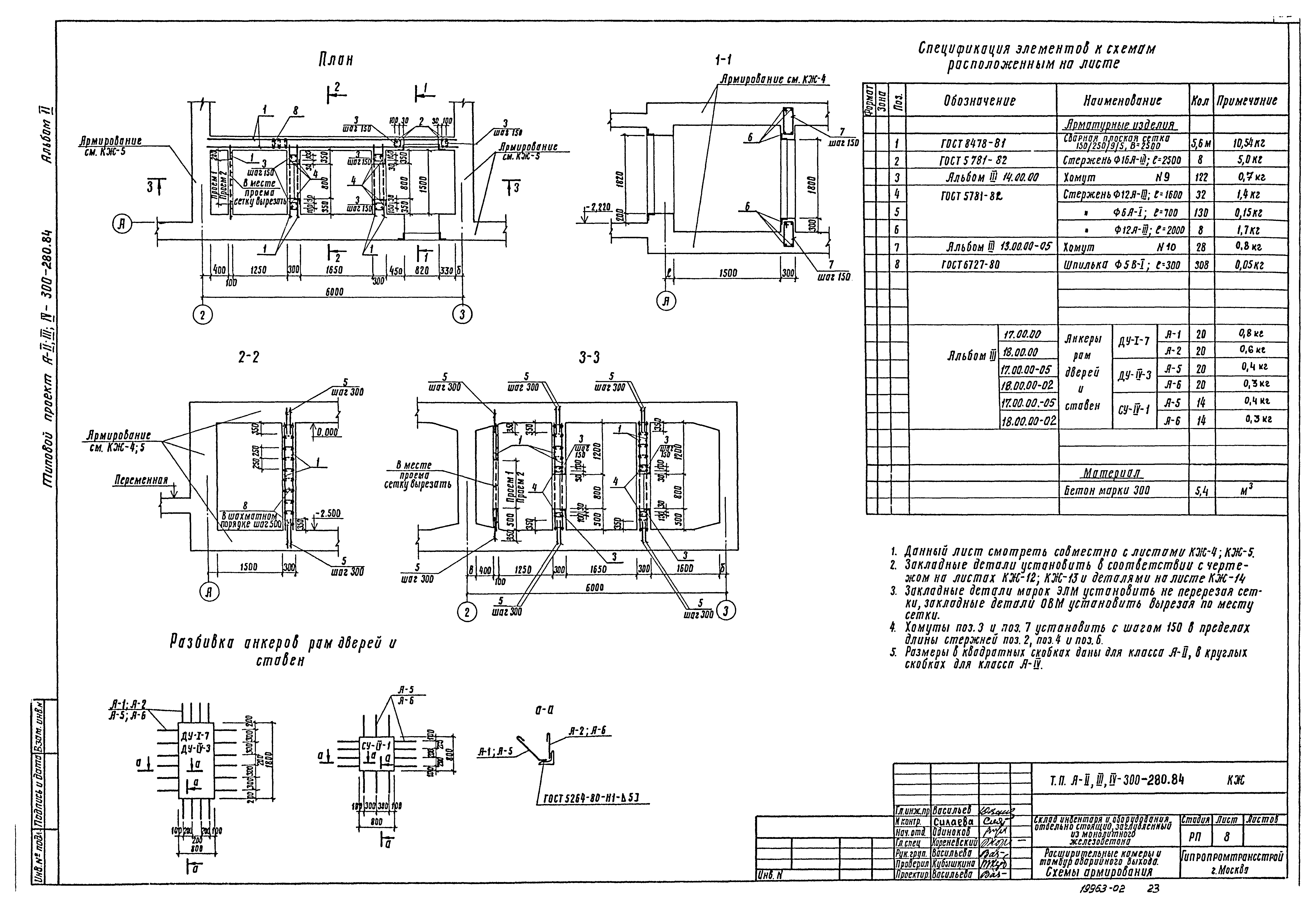 Типовой проект А-II,III,IV-300-280.84