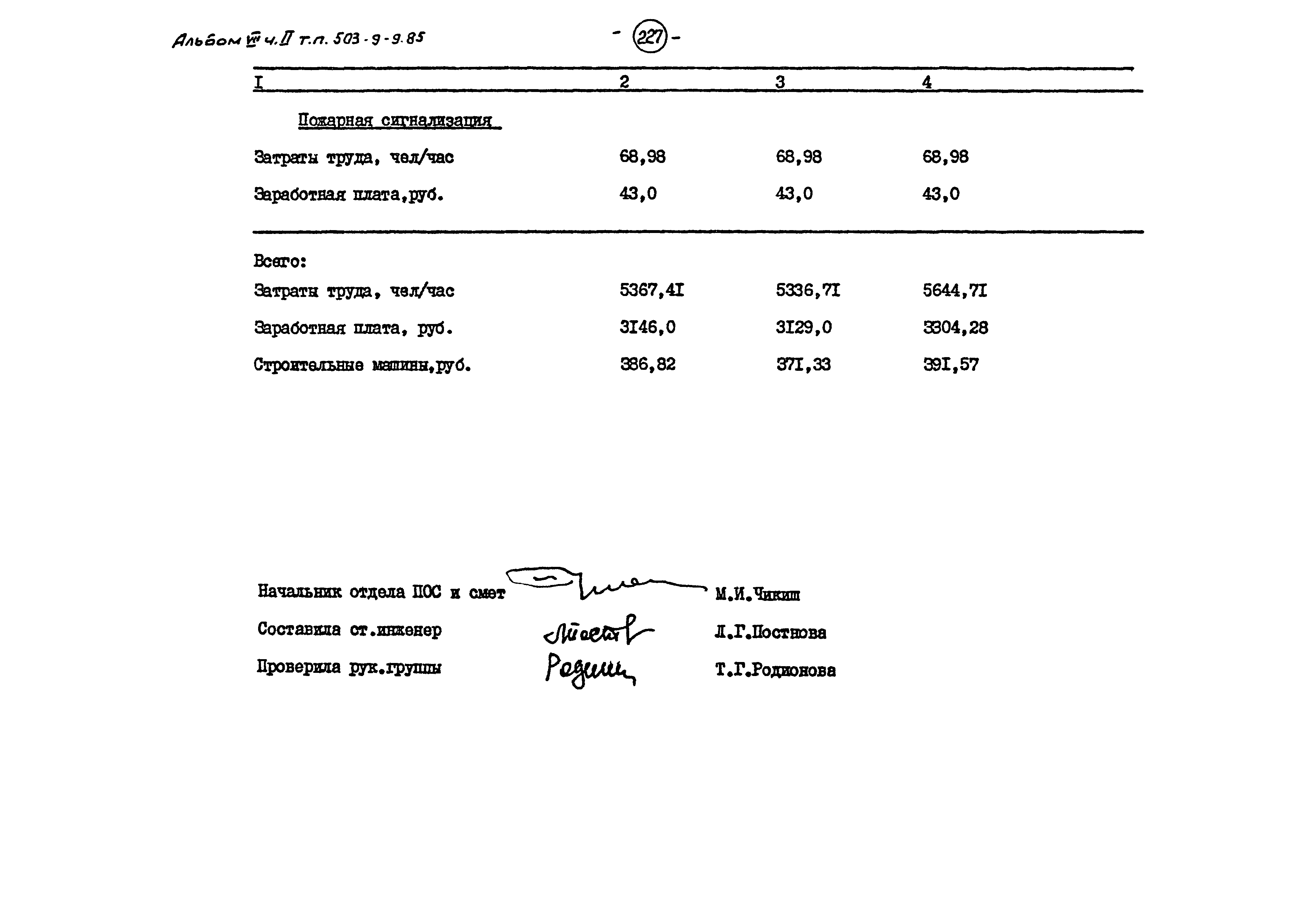 Типовой проект 503-9-9.85