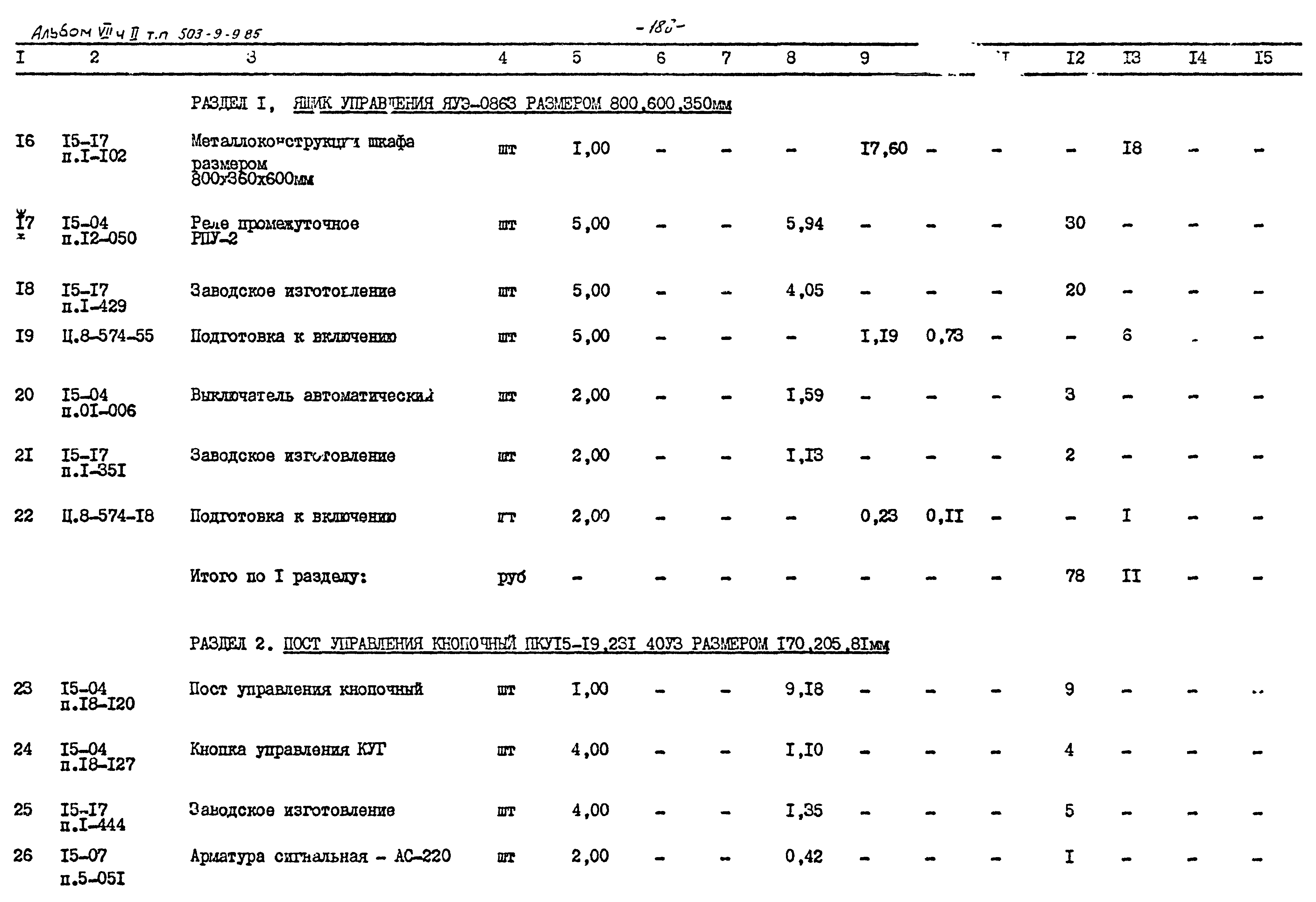 Типовой проект 503-9-9.85