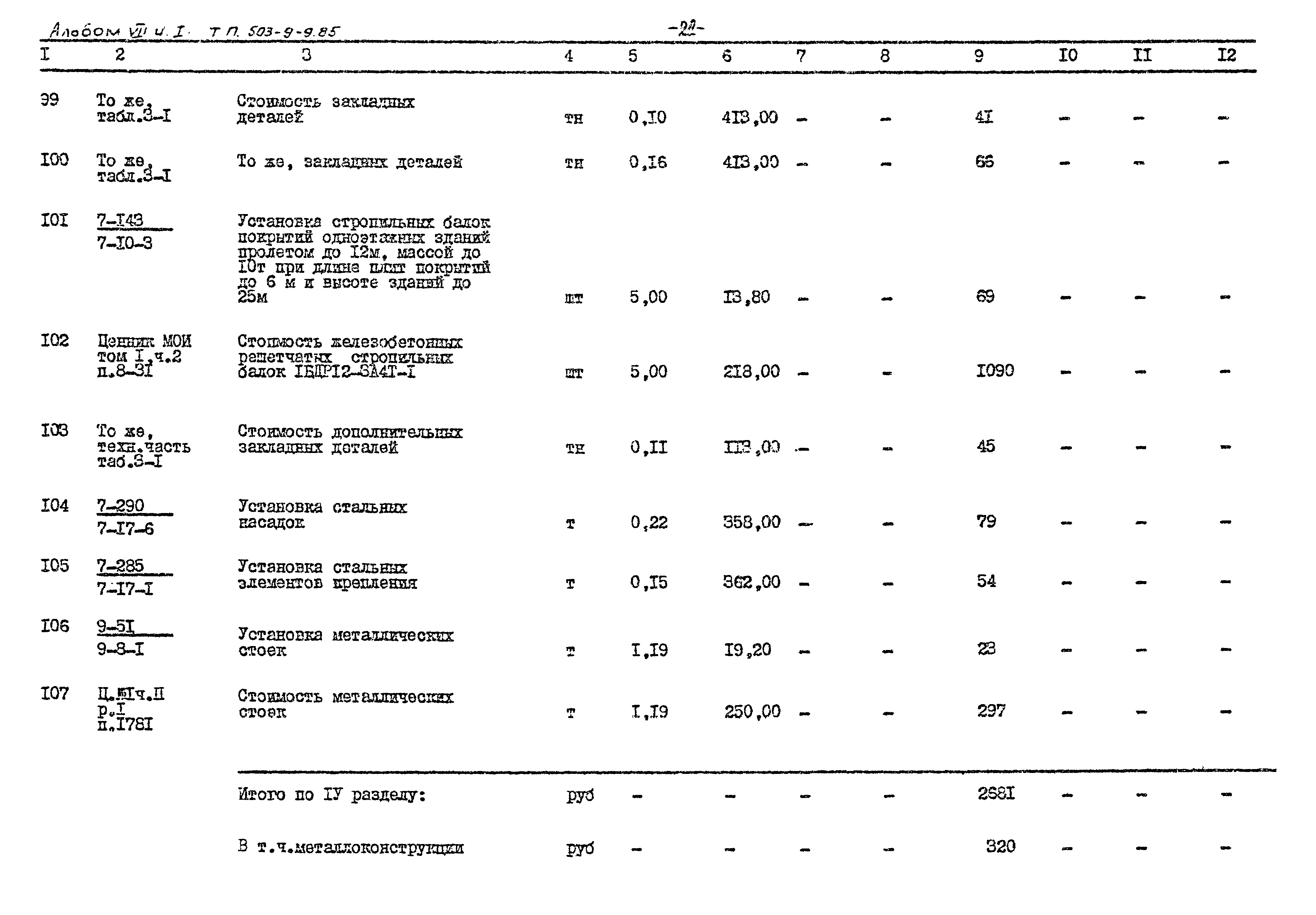 Типовой проект 503-9-9.85