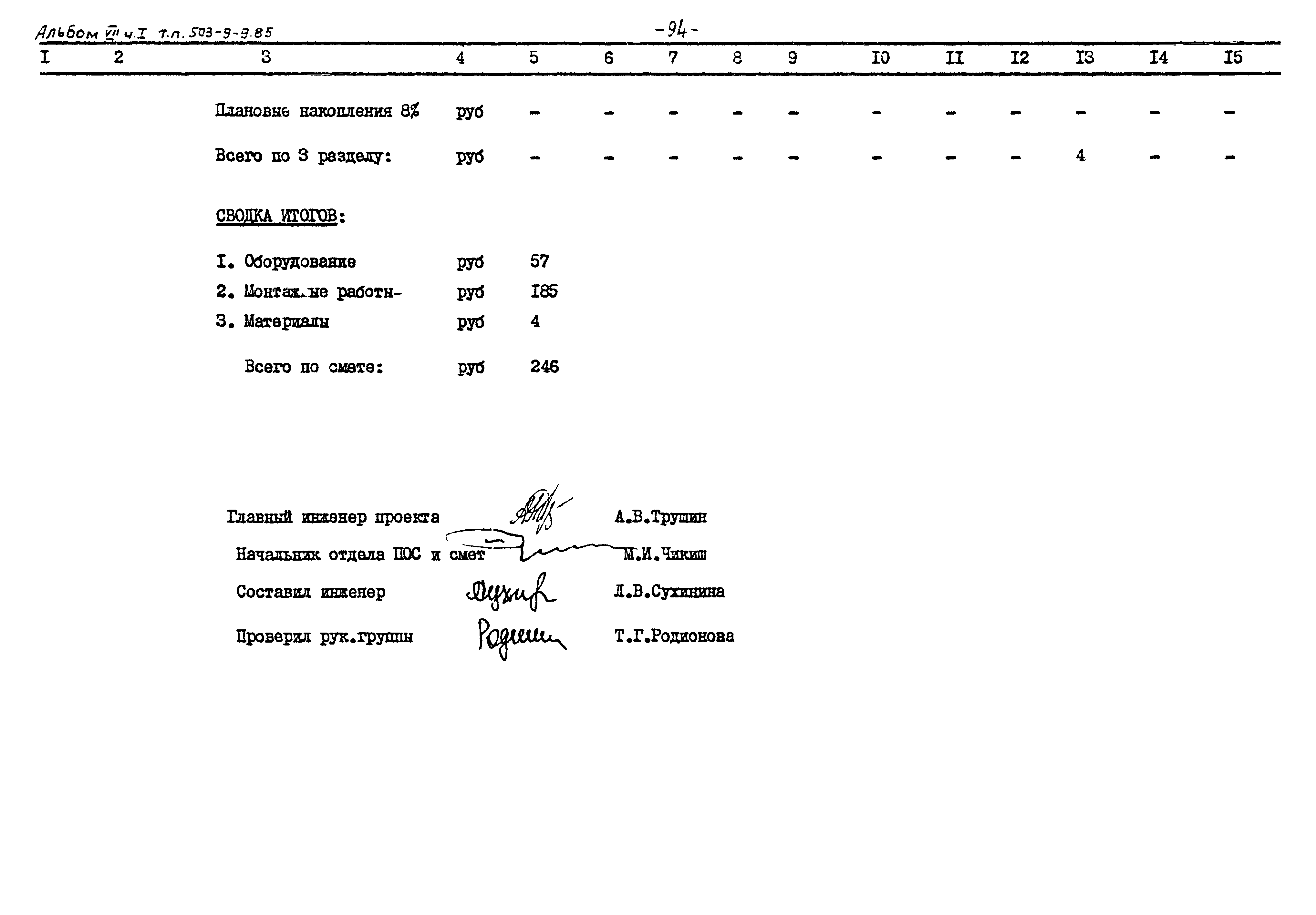 Типовой проект 503-9-9.85