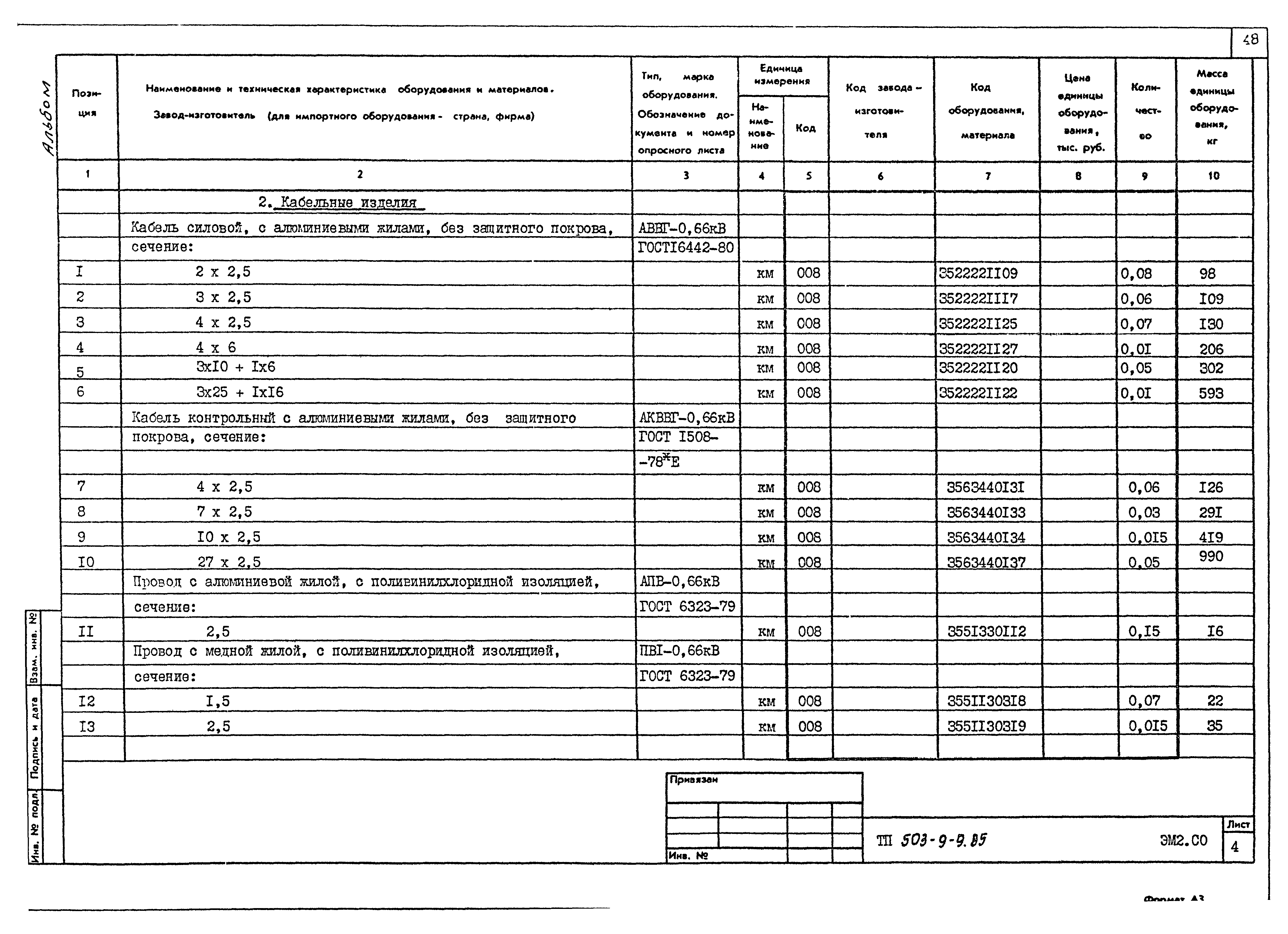 Типовой проект 503-9-9.85