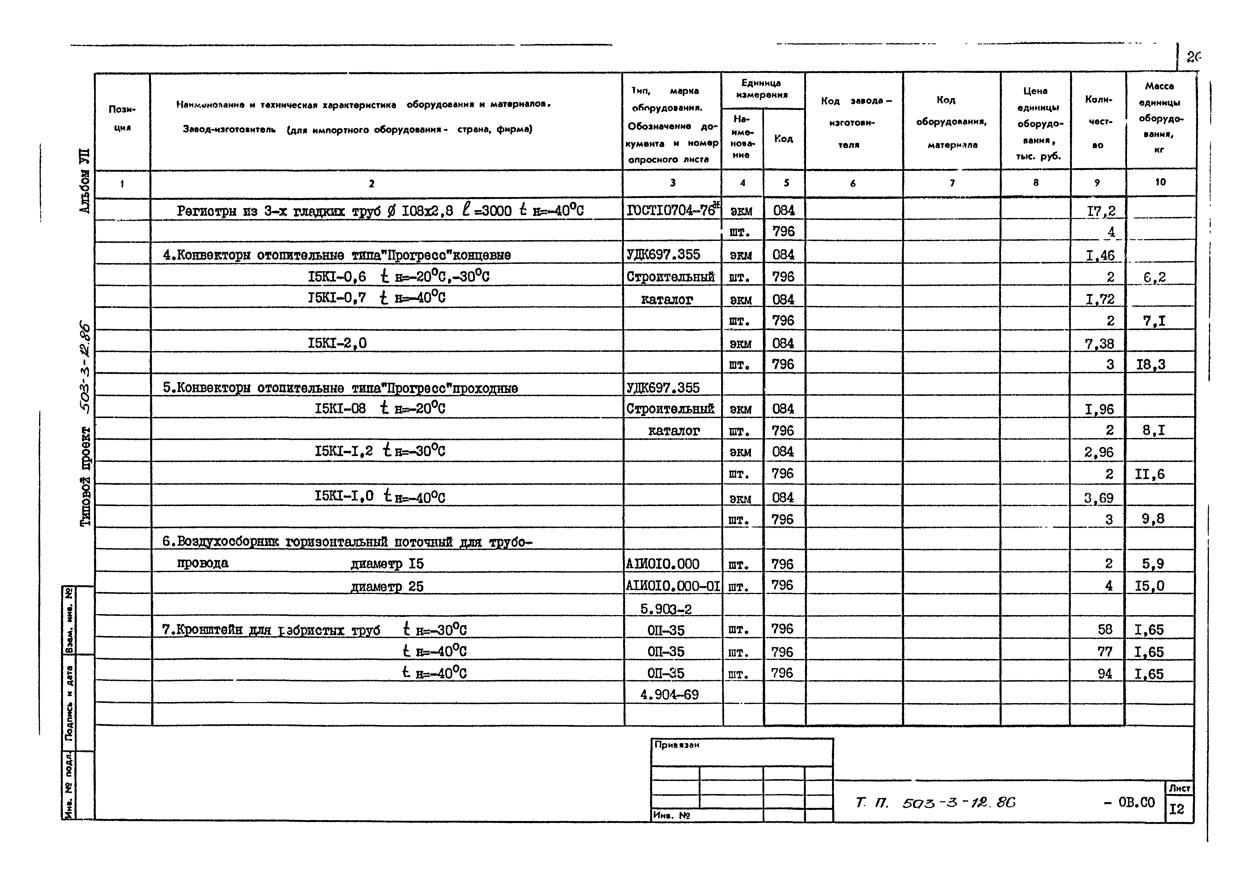 Типовой проект 503-3-12.86