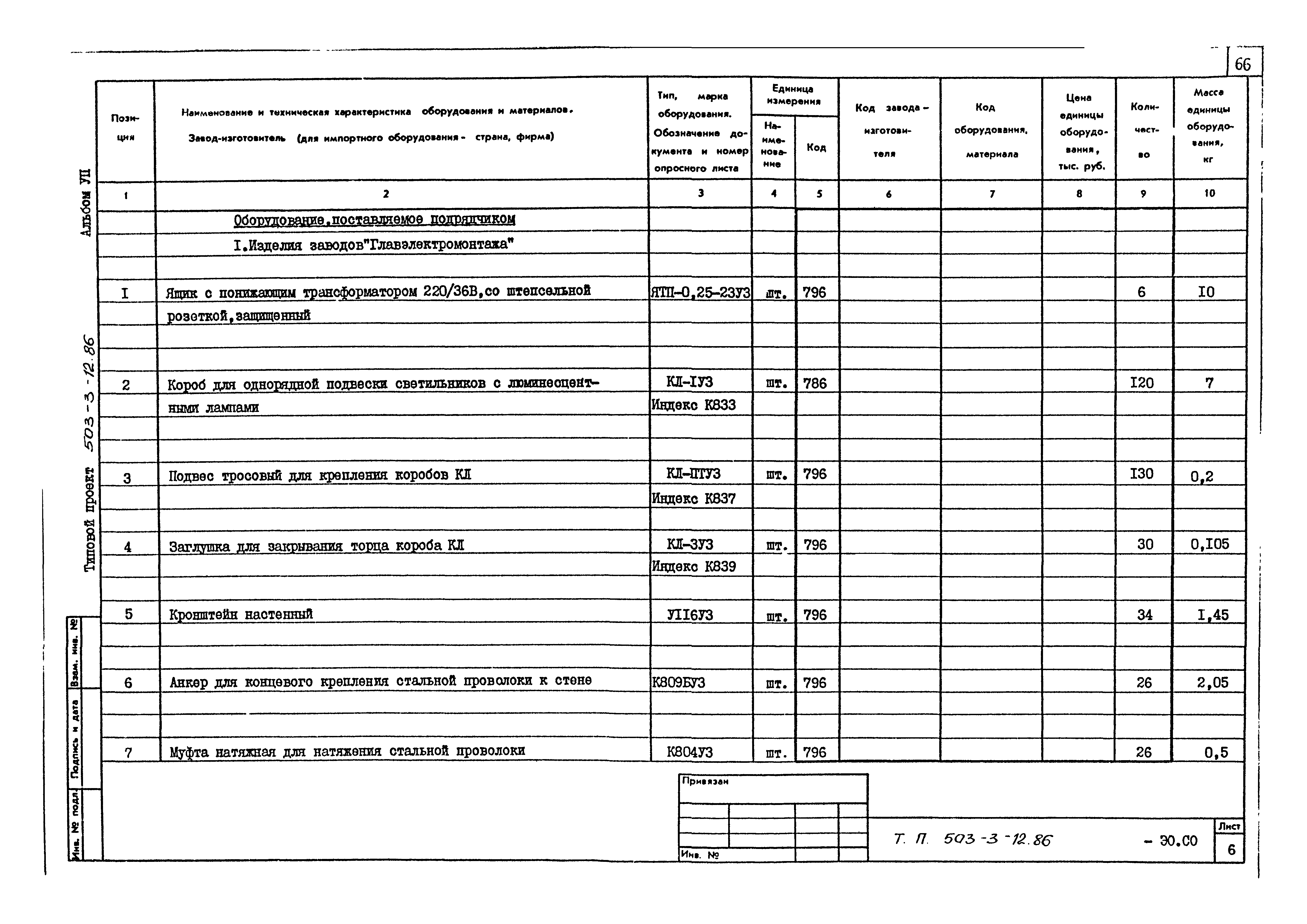 Типовой проект 503-3-12.86