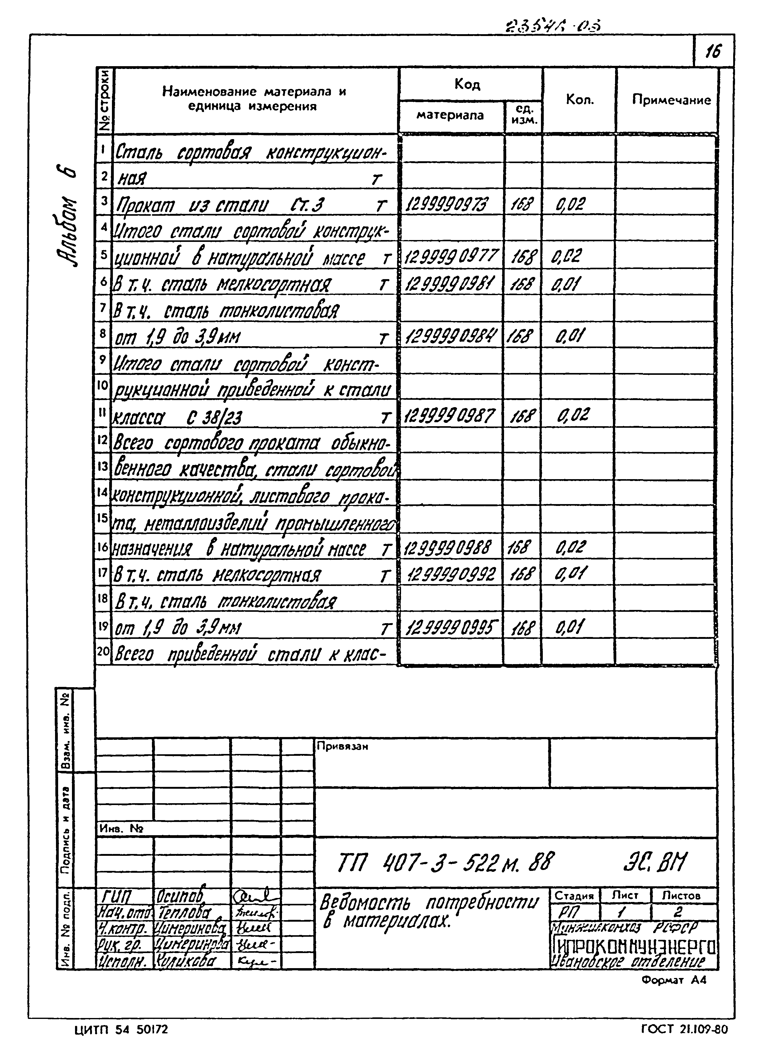 Типовой проект 407-3-522м.88