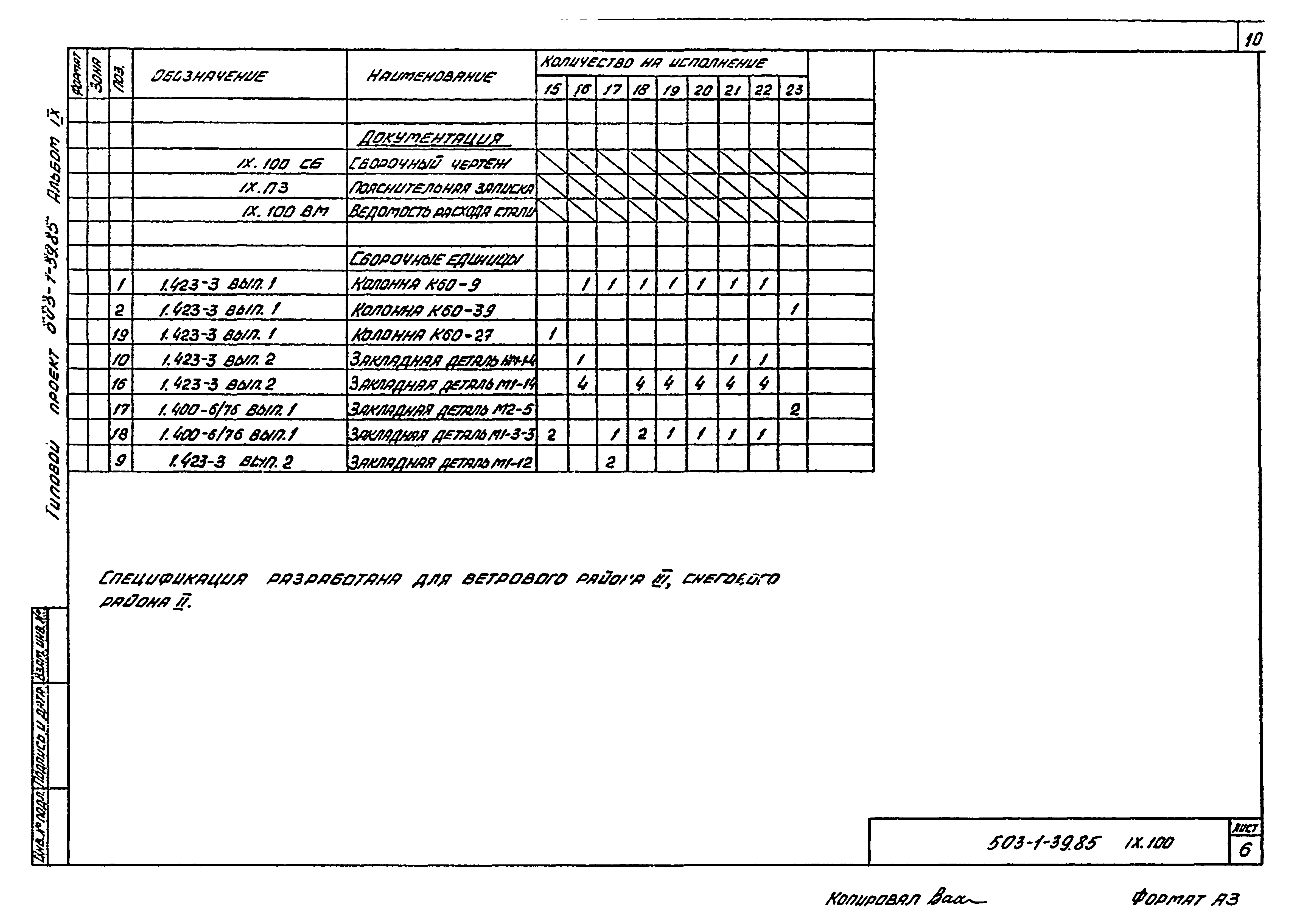 Типовой проект 503-1-39.85