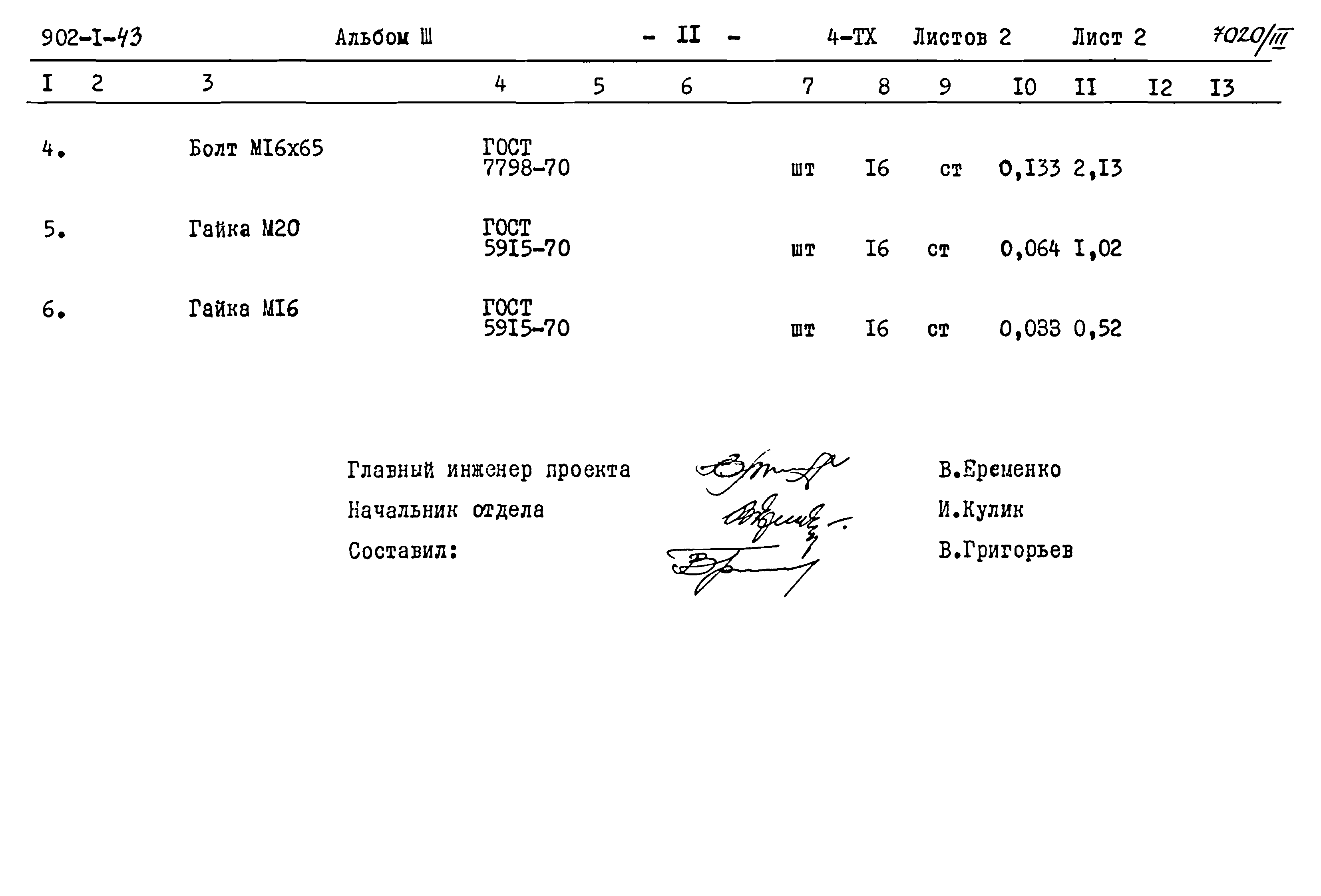 Типовой проект 902-1-43