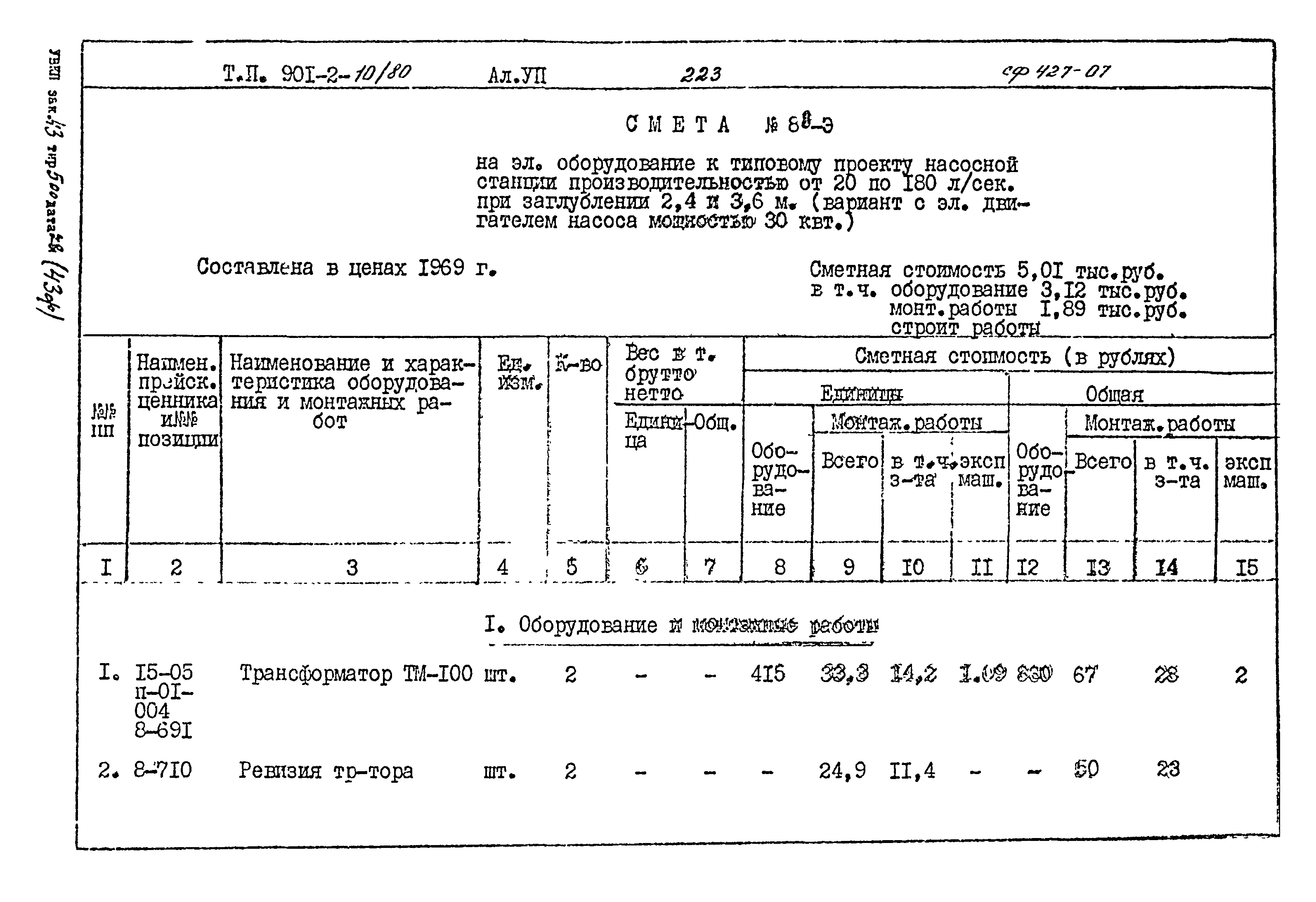 Типовой проект 901-2-10/80