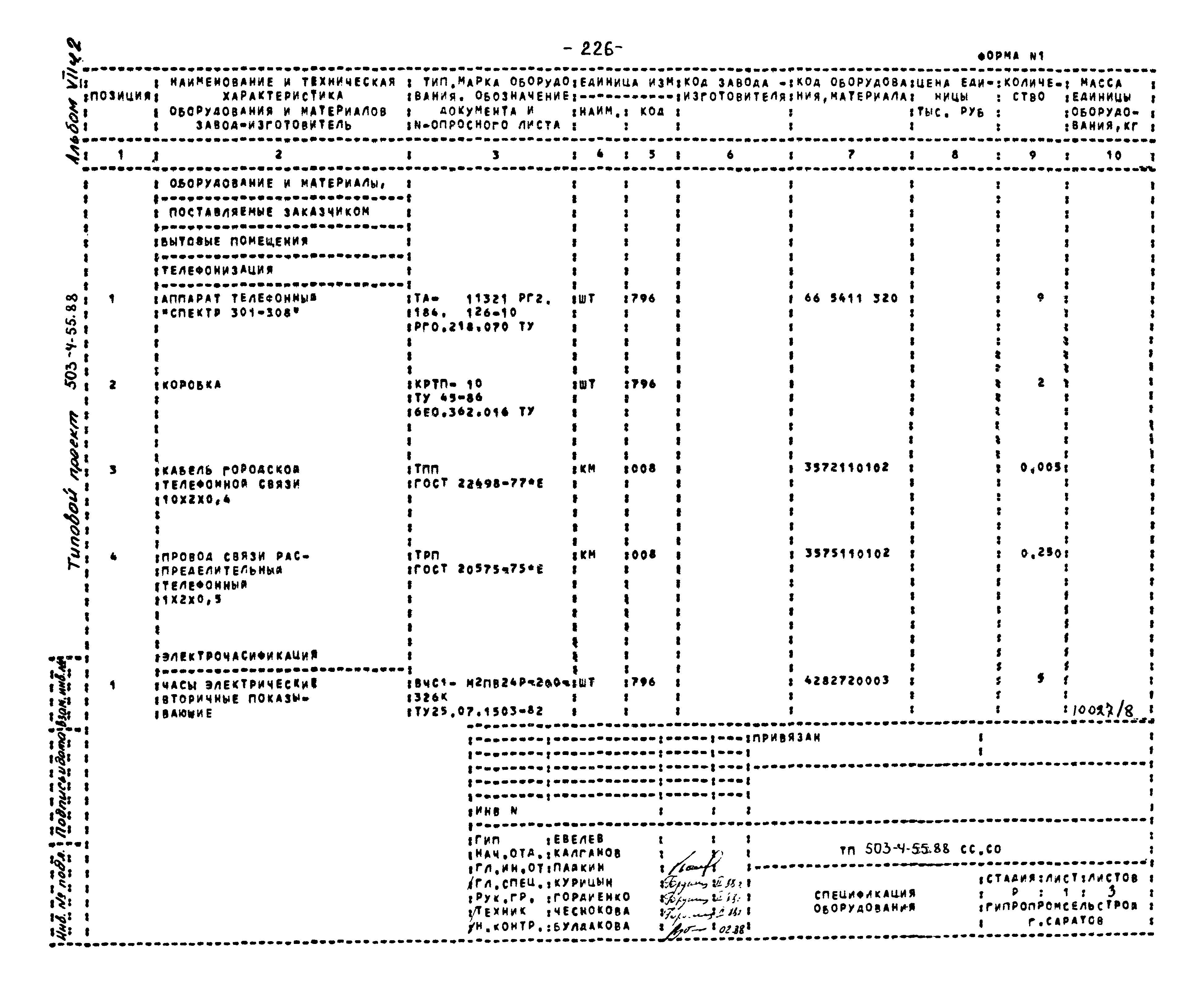 Типовой проект 503-4-55.88