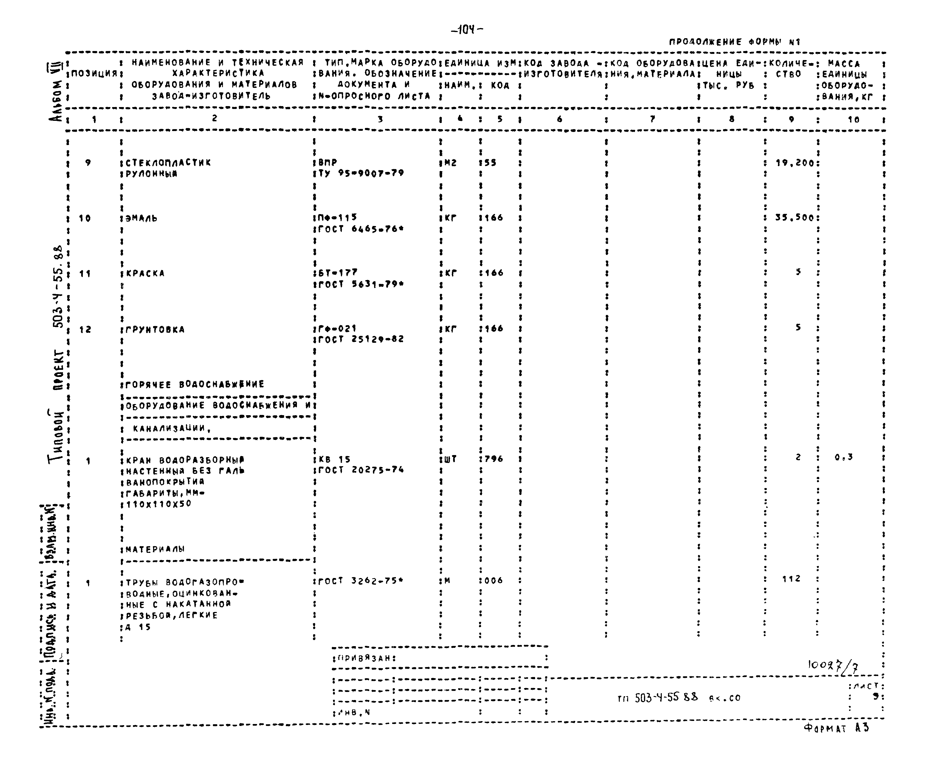 Типовой проект 503-4-55.88