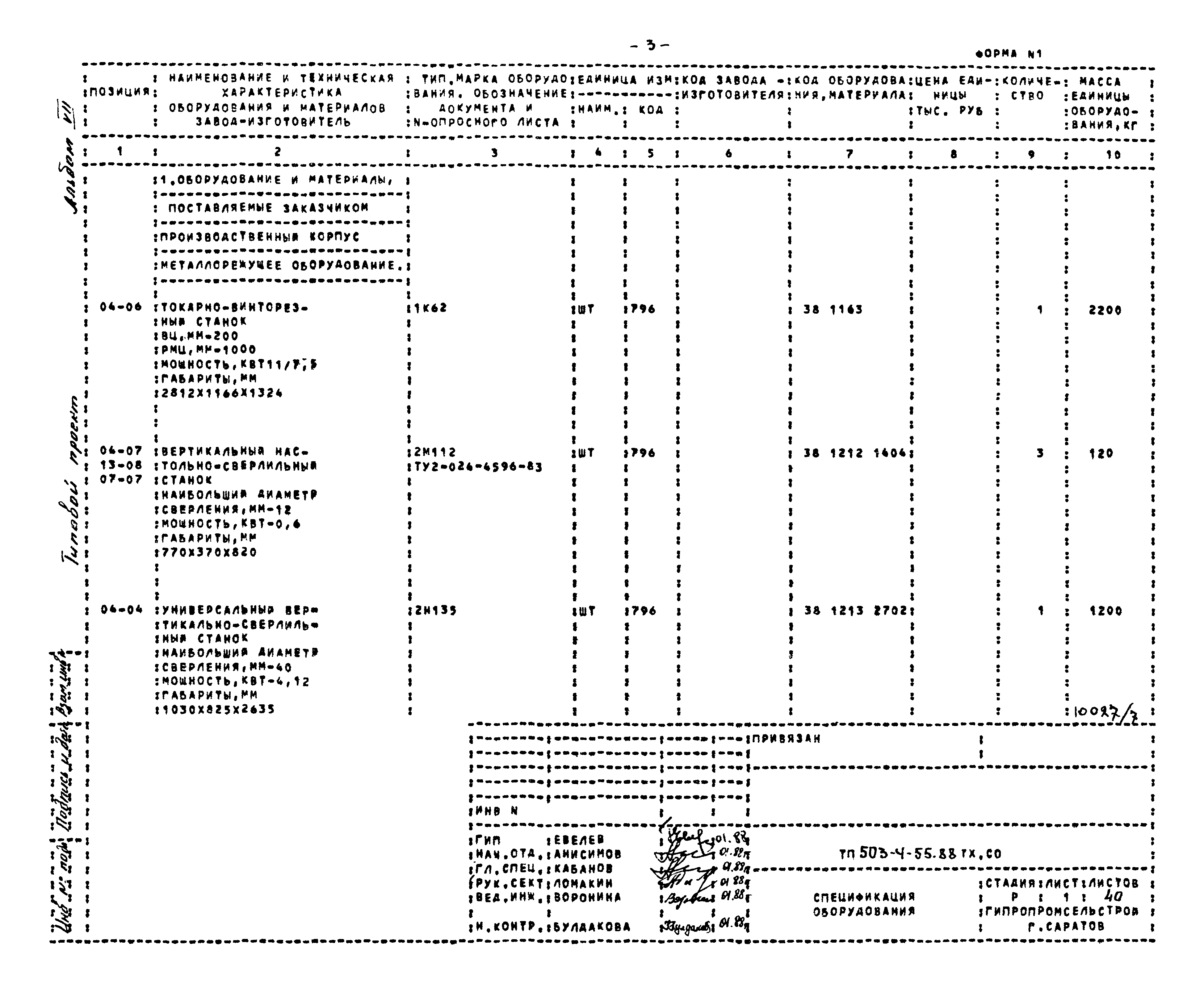 Типовой проект 503-4-55.88