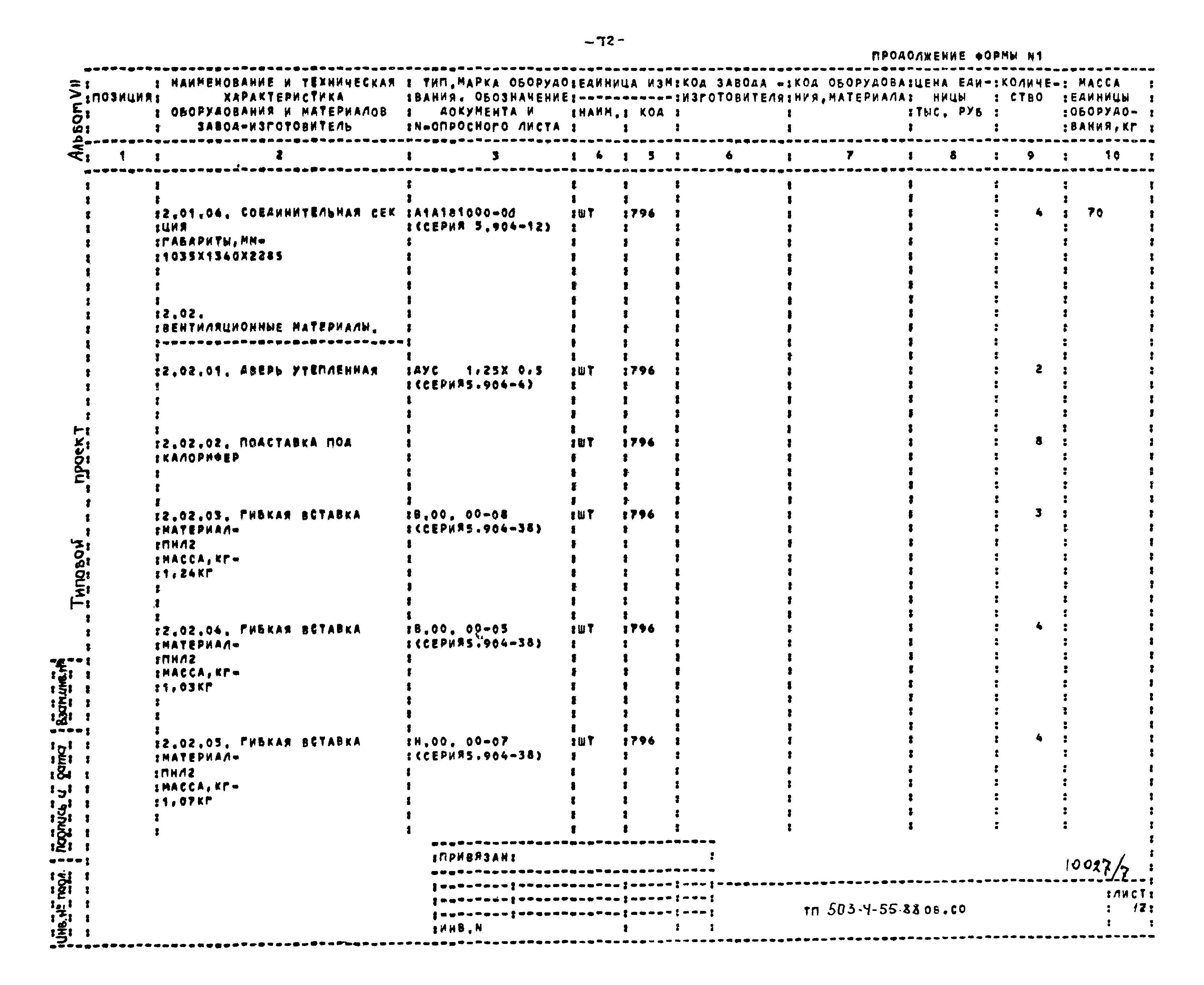 Типовой проект 503-4-55.88