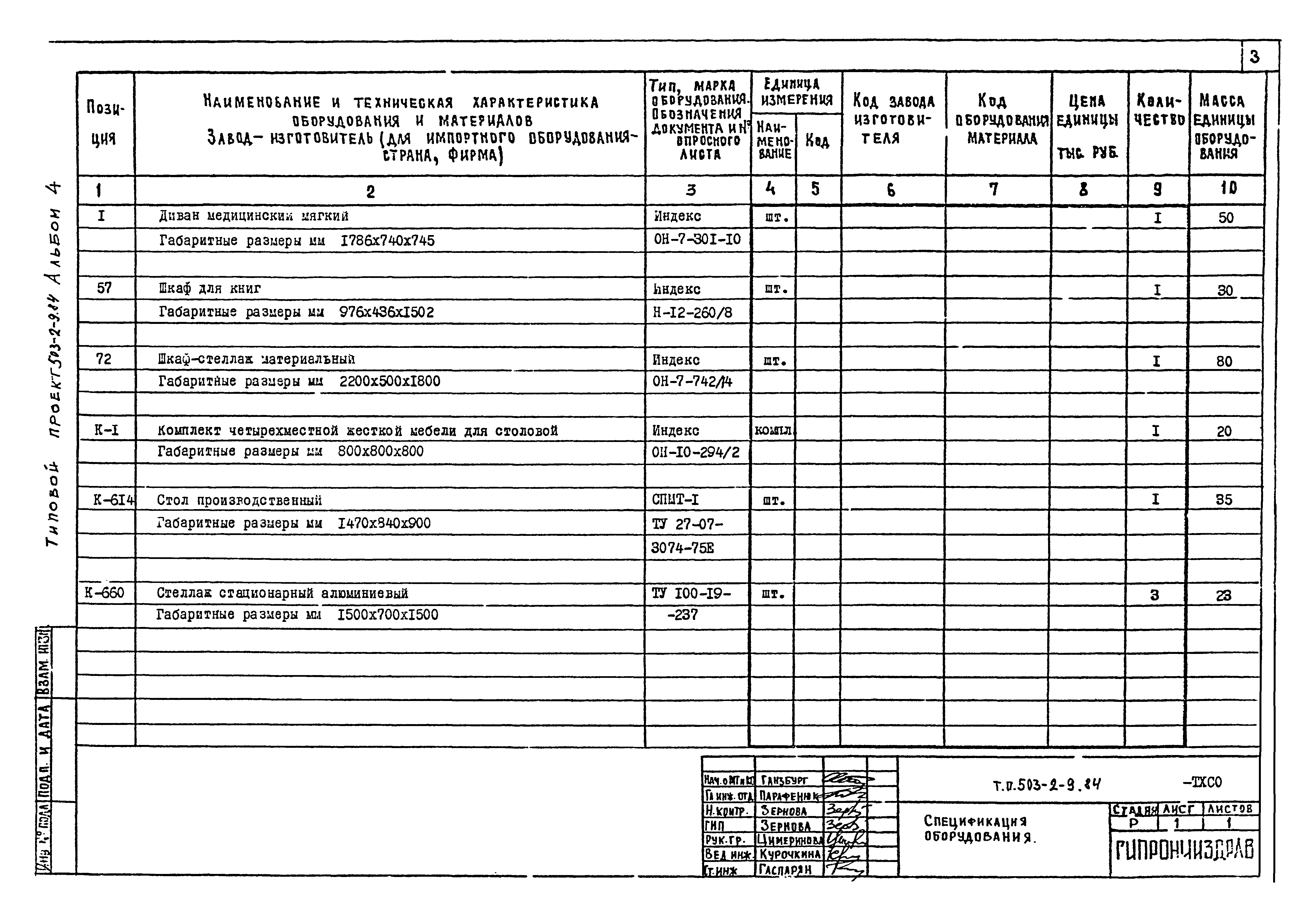 Типовой проект 503-2-9.84